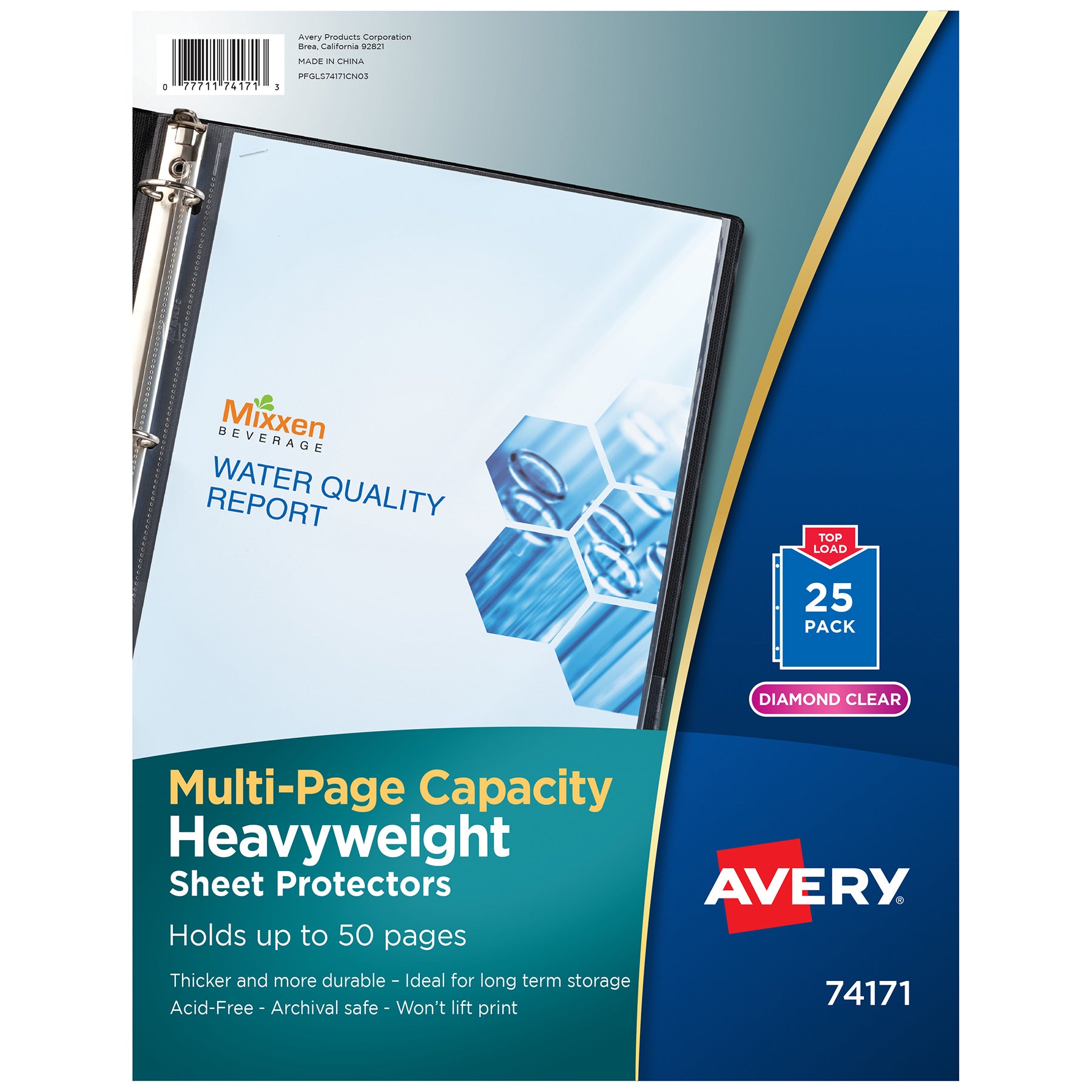 Clear Heavyweight Multi-Page Capacity Sheet Protectors, Holds 8-1/2" x 11" Sheets, Top Load, 25 Per Pack, 3 Packs