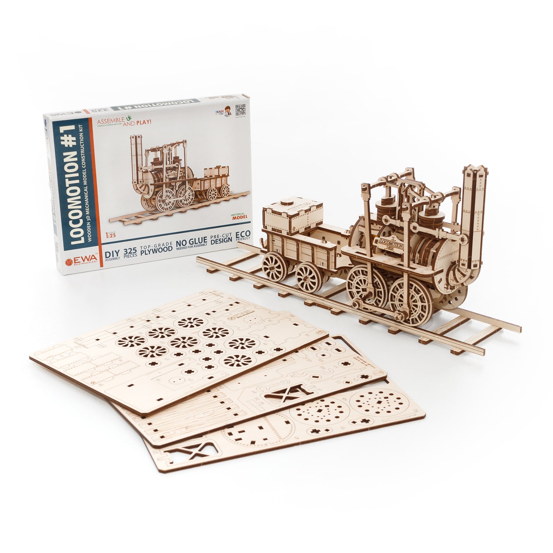 Locomotive 3D Wooden STEM Construction Kit