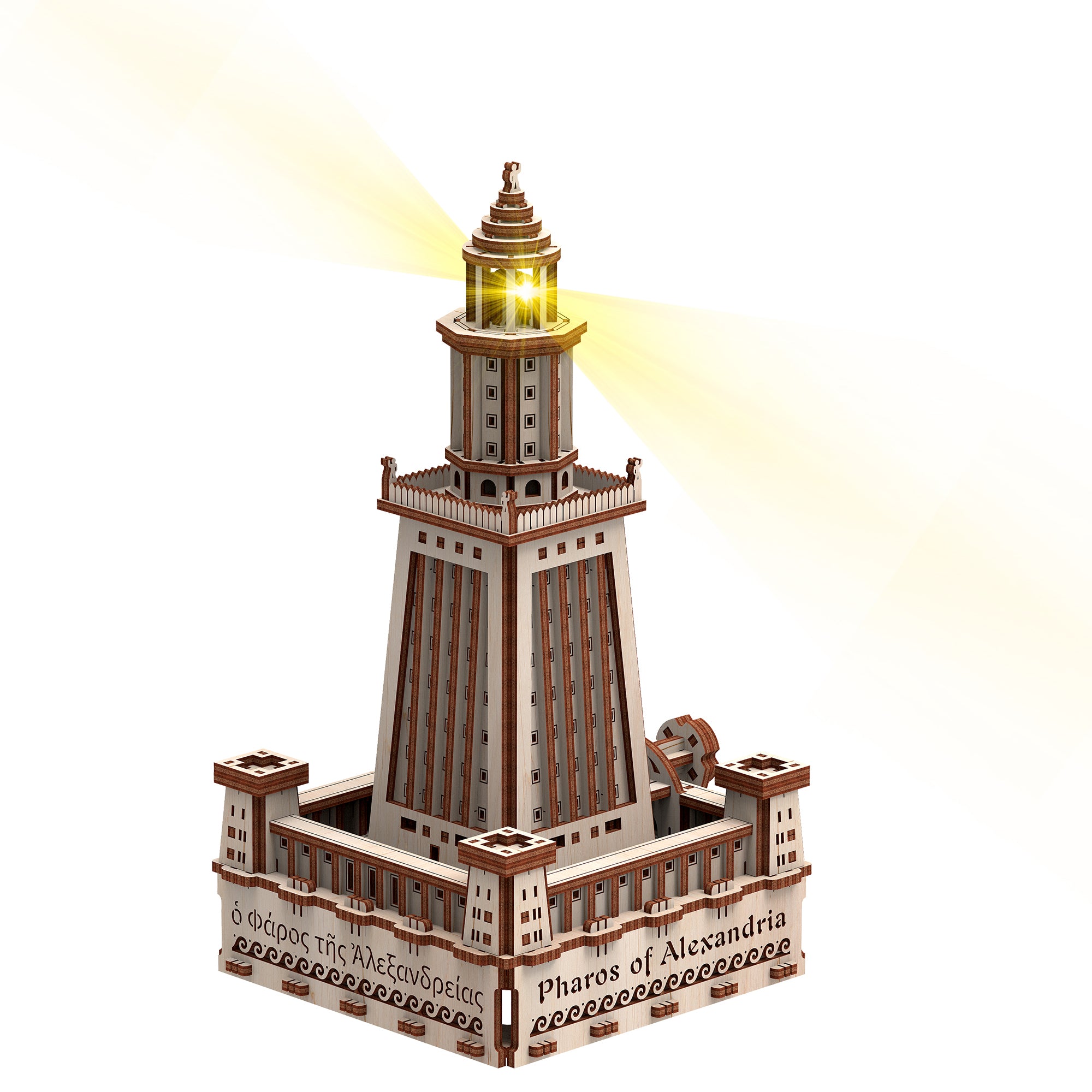 Alexandria Lighthouse Eco-light 3D Wooden STEM Model