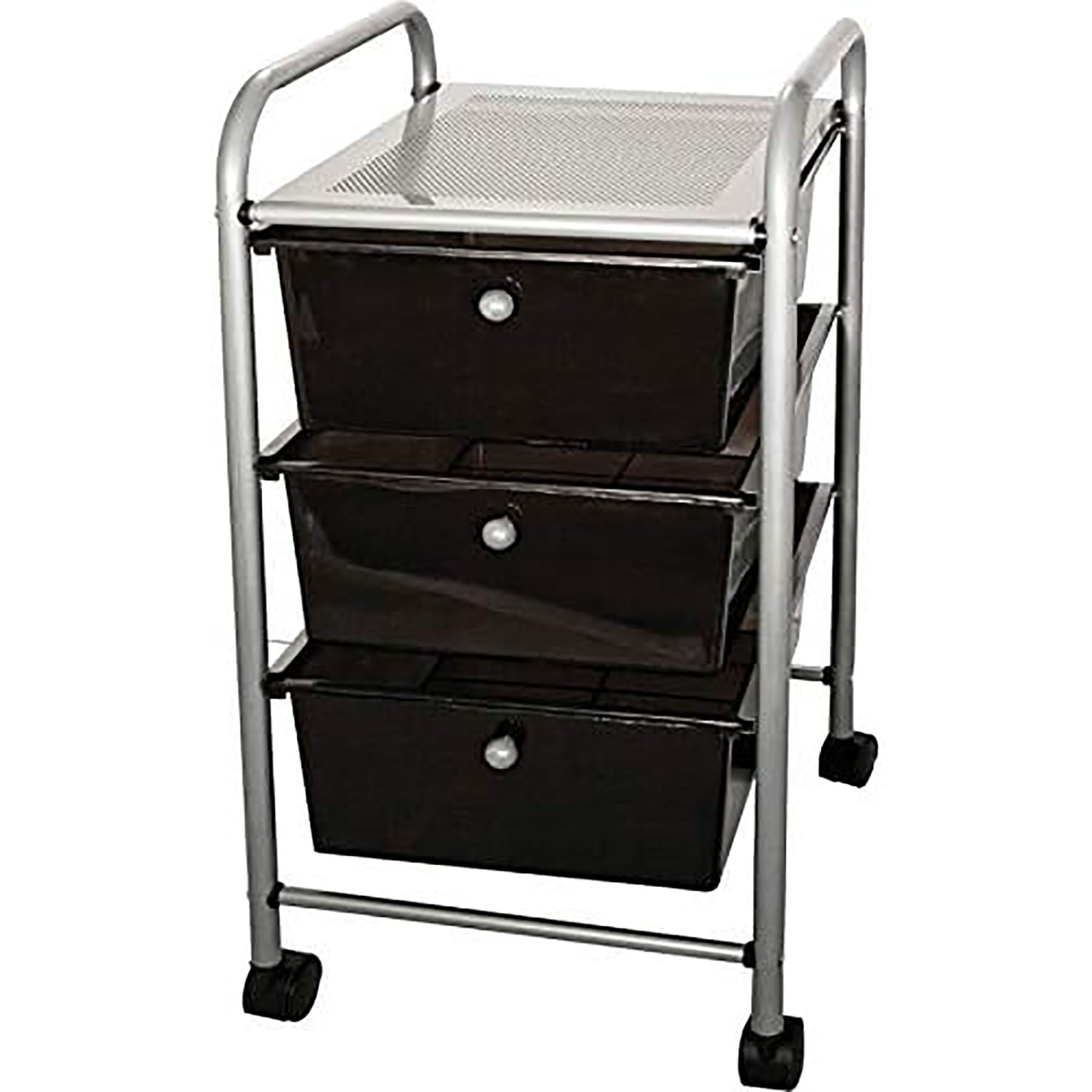 3-Drawer Rolling Cart, Smoke