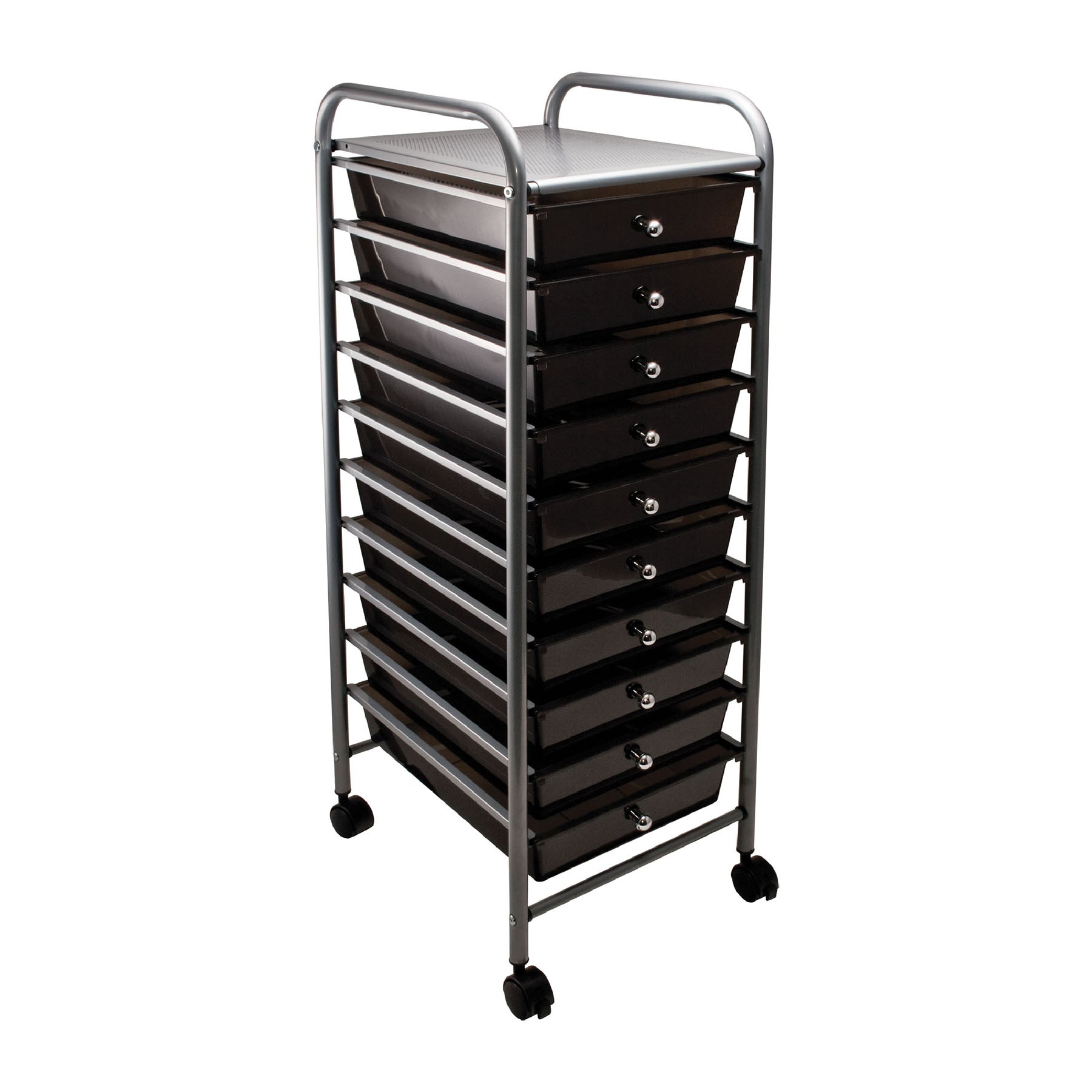 10-Drawer Rolling Cart, Smoke