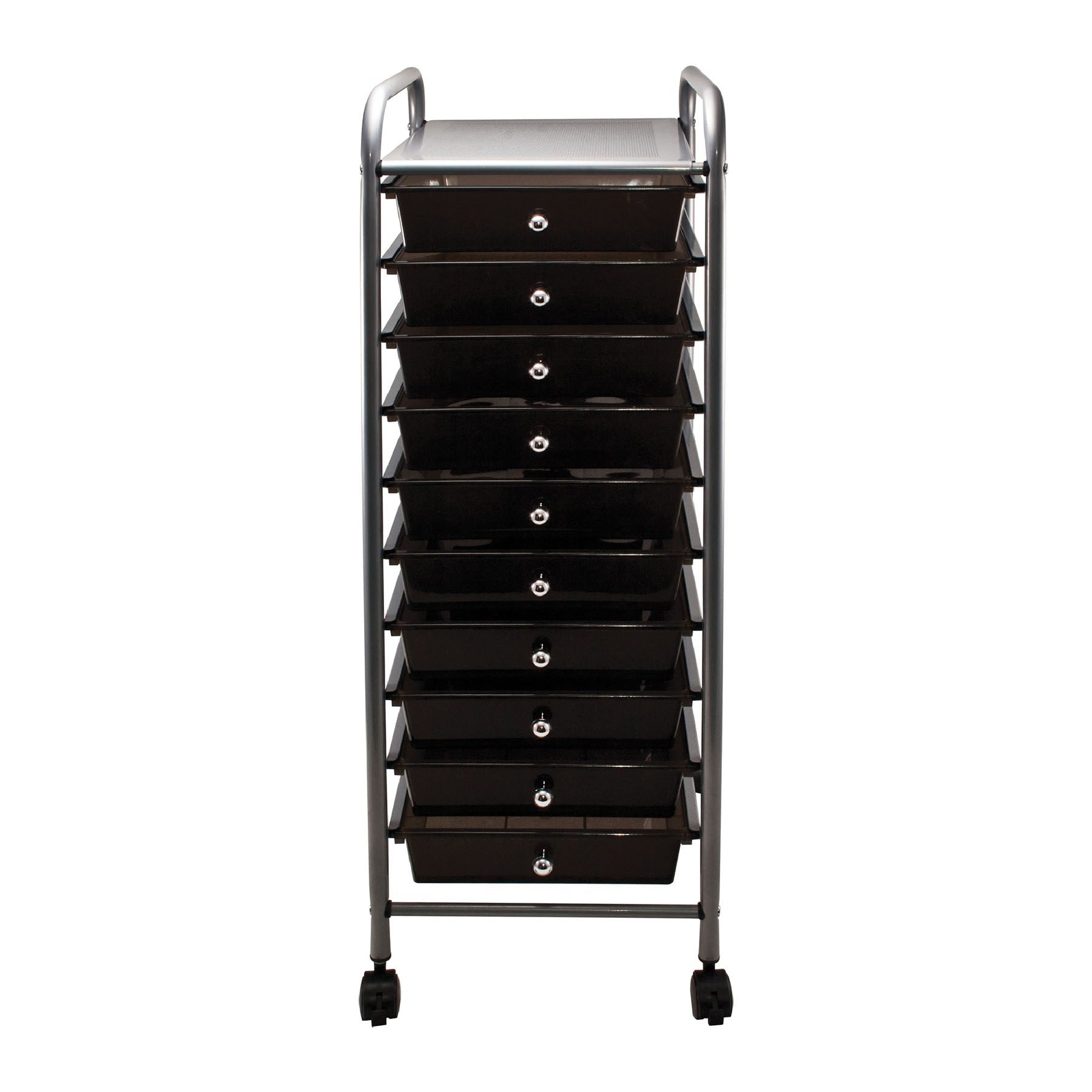 10-Drawer Rolling Cart, Smoke