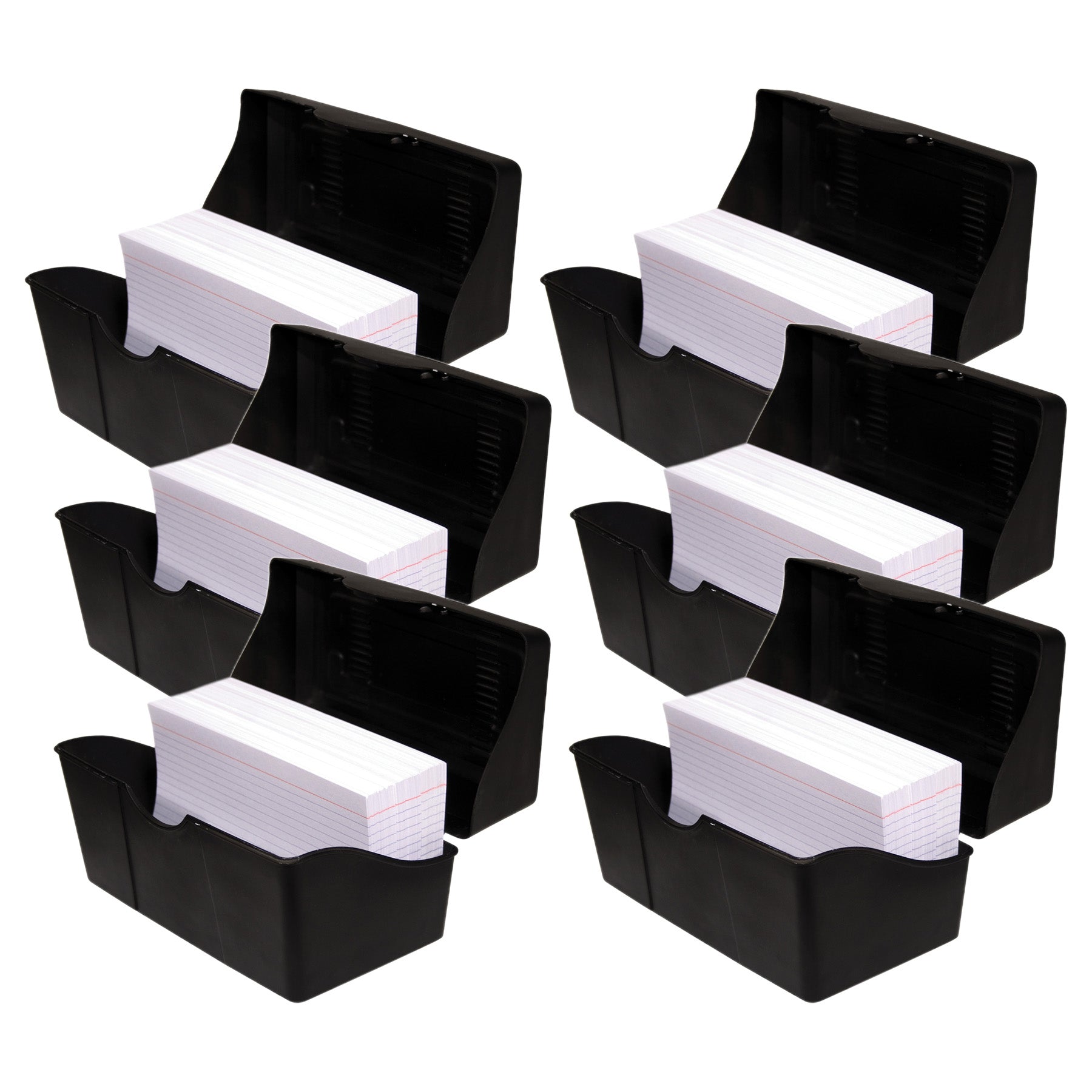 Black Index Card Holder, 4" x 6", Pack of 6