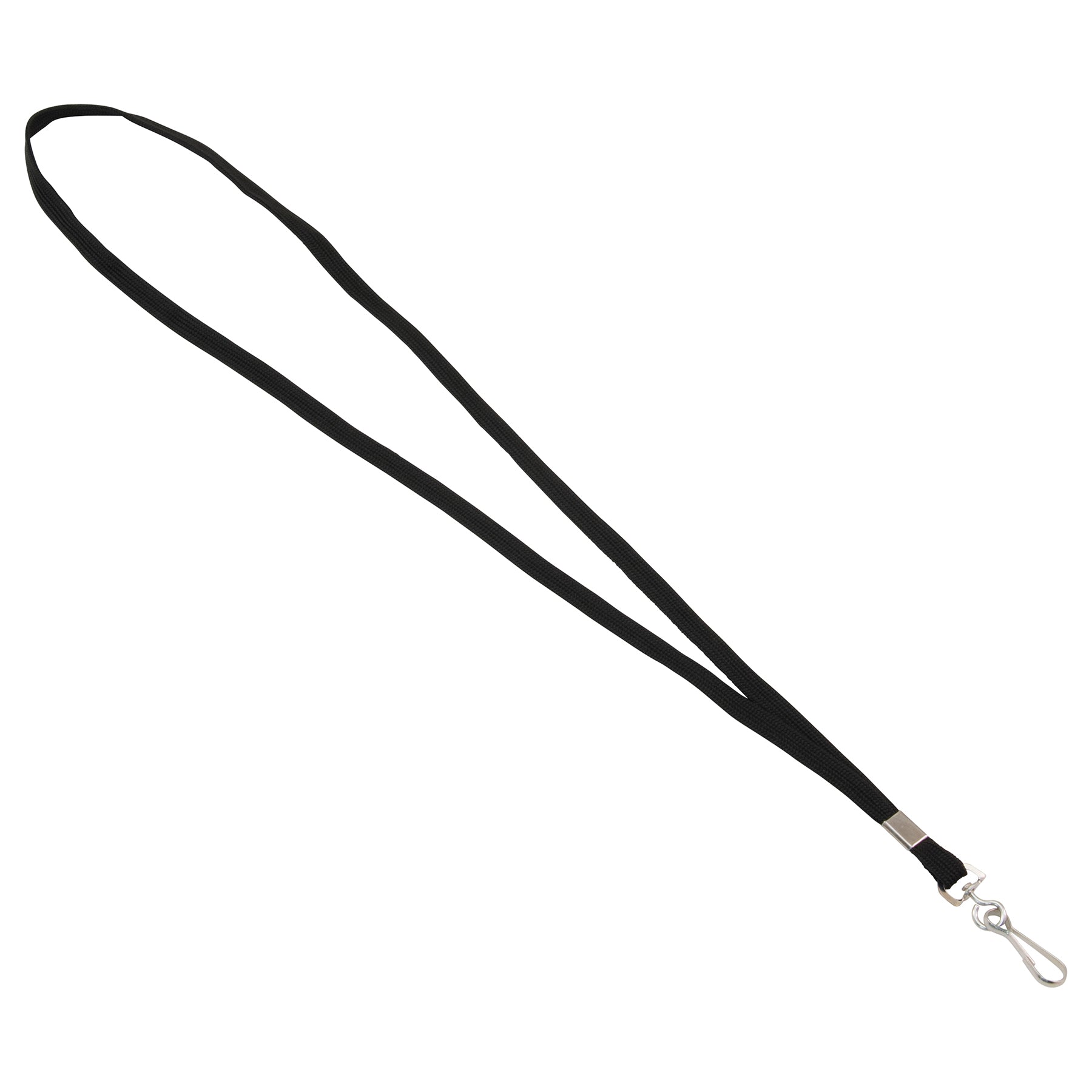 Deluxe Lanyard with J-Hook, Black, Box of 100