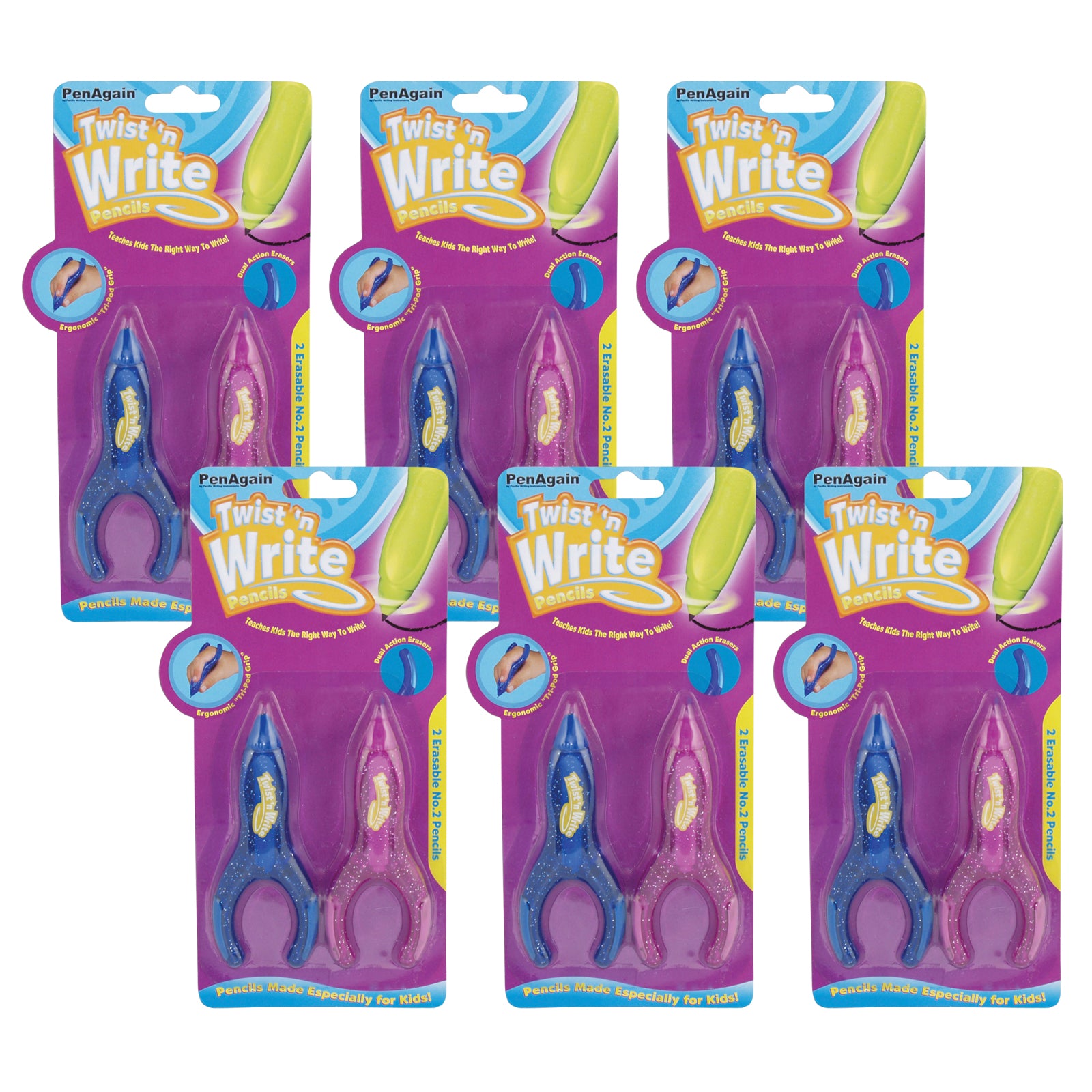 Twist 'n Write™ Pencils, 2 Per Pack, 6 Packs