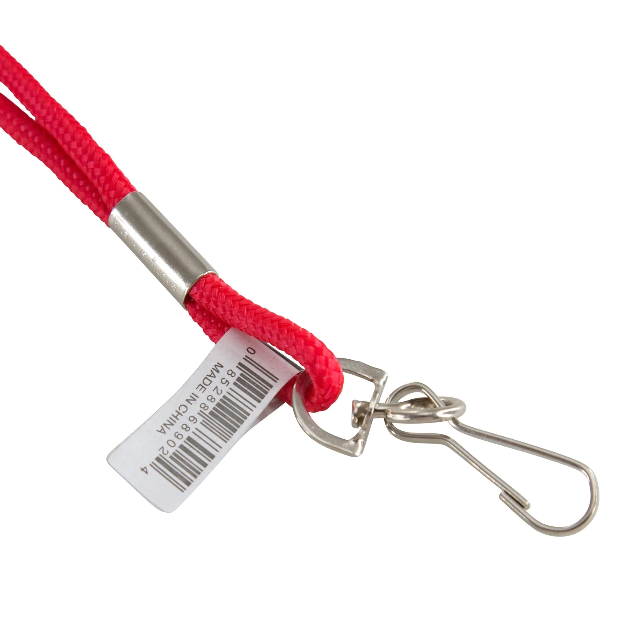 Standard Lanyard Hook Rope Style, Red, Pack of 24