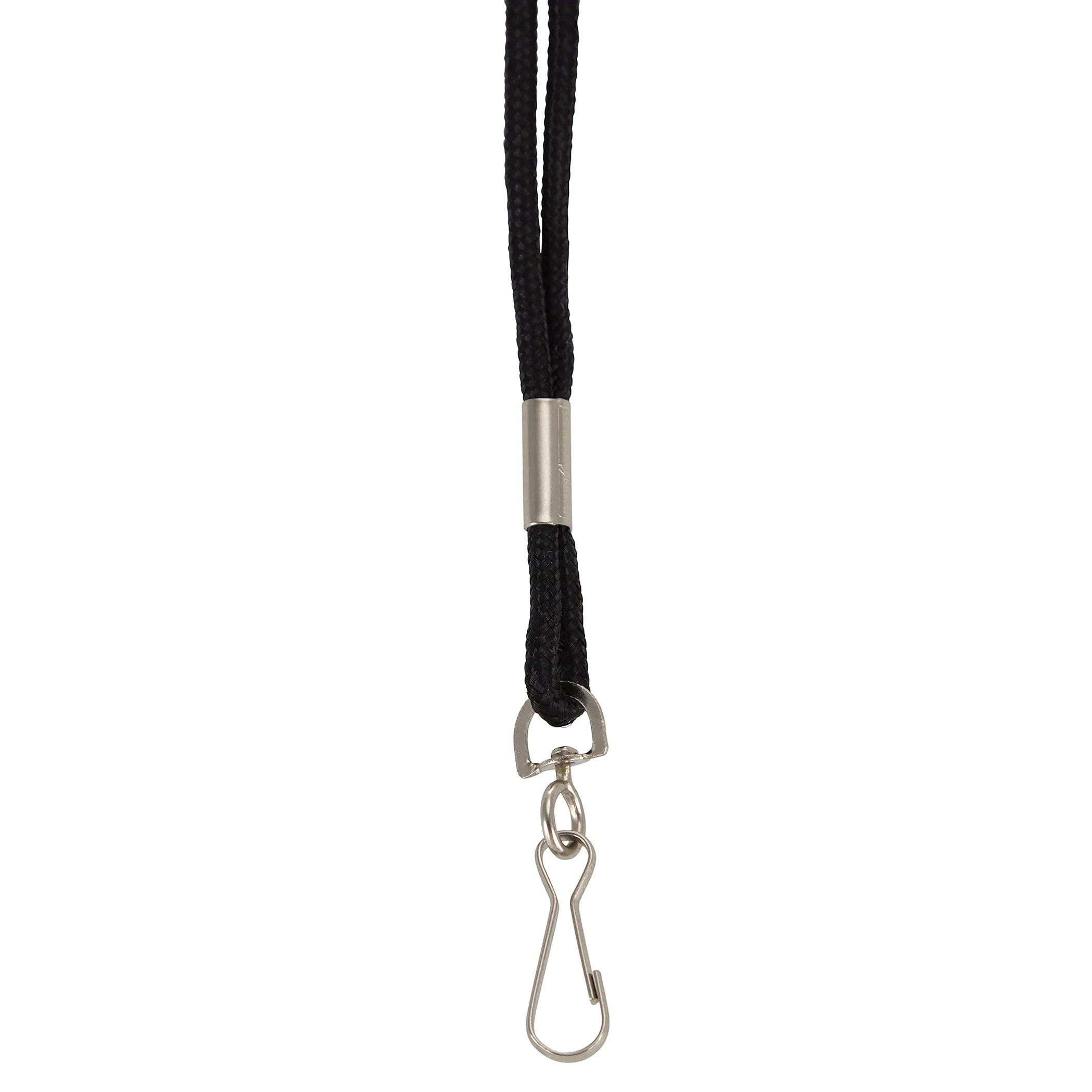 Standard Lanyard Hook Rope Style, Black, Pack of 24