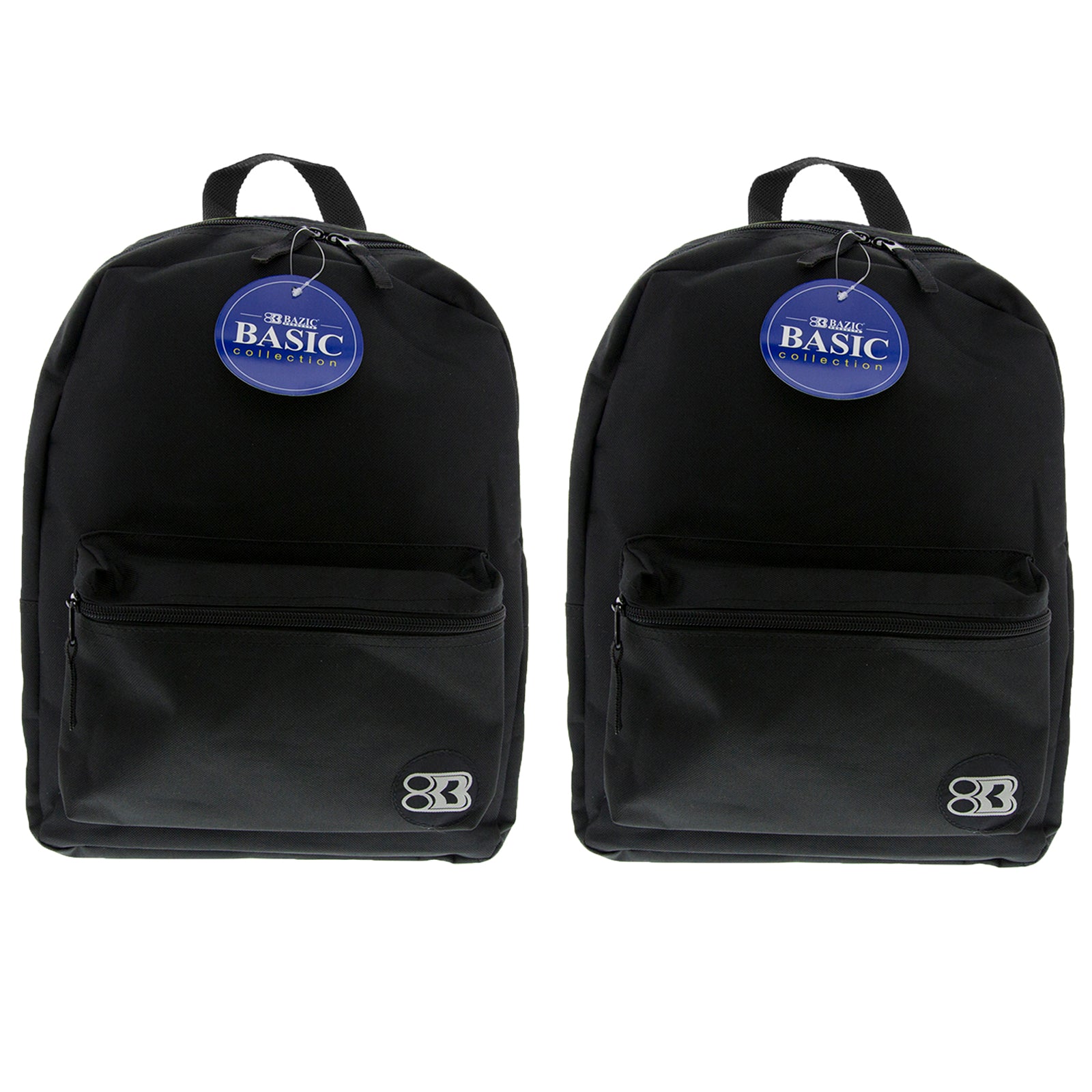 Basic Backpack, 16", Black, Pack of 2