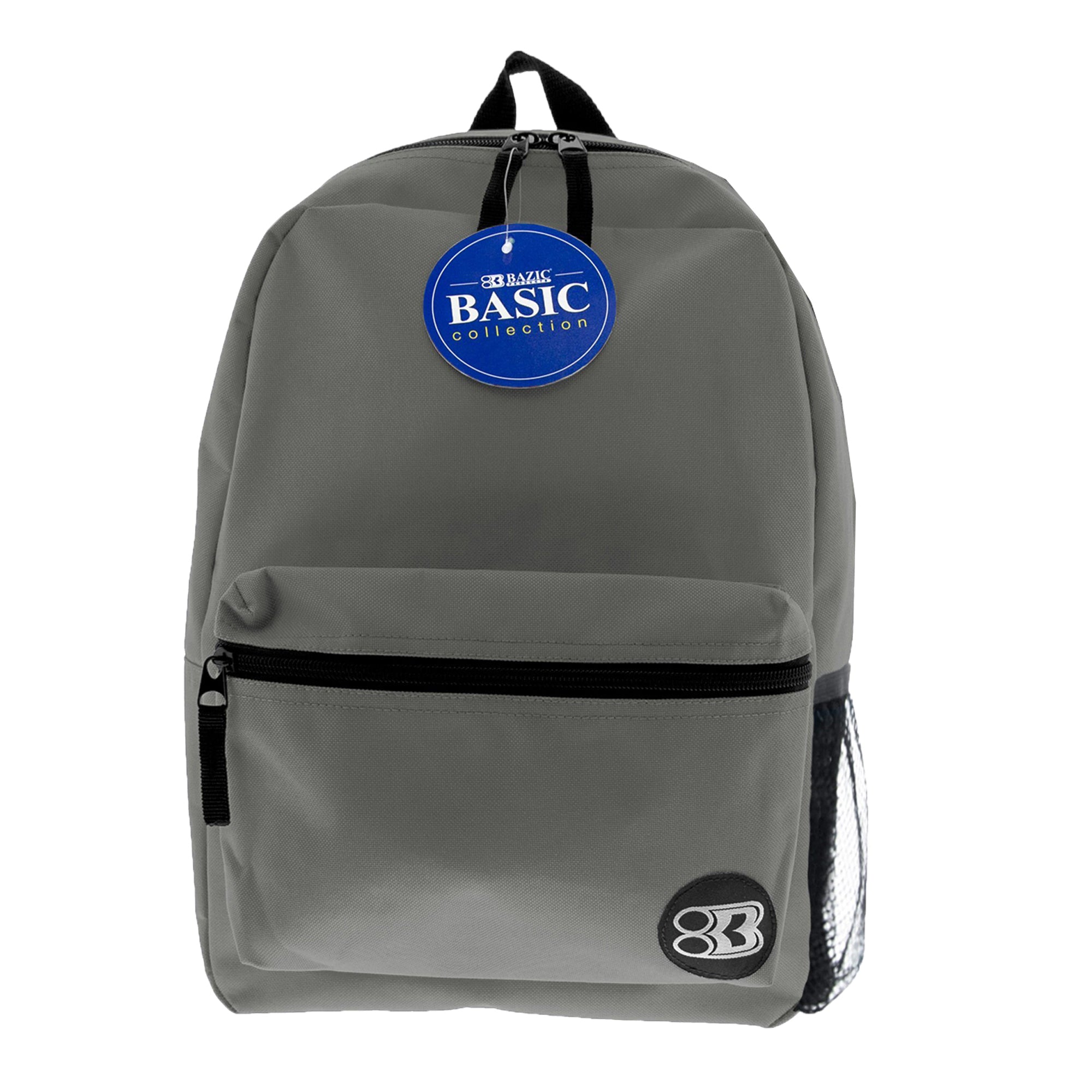 16" Basic Backpack, Gray, Pack of 2