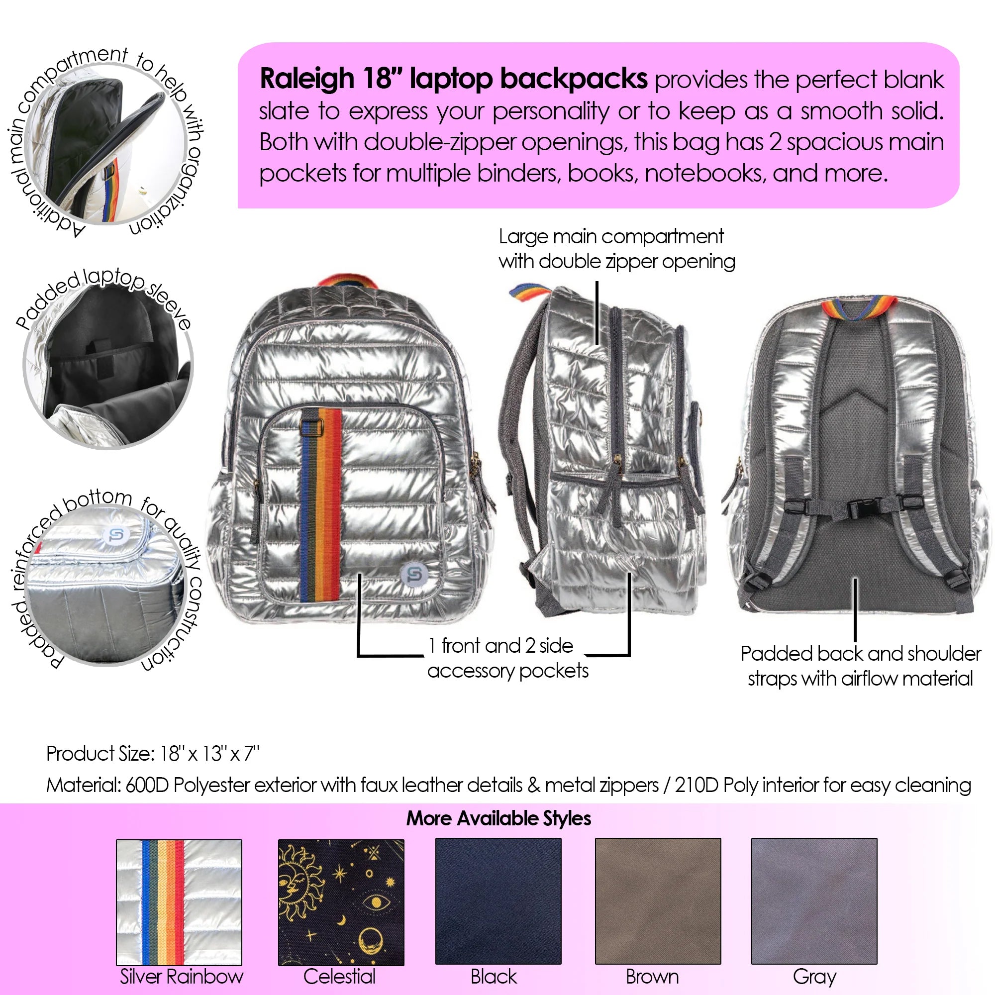 RALEIGH Backpack, 18", Celestial