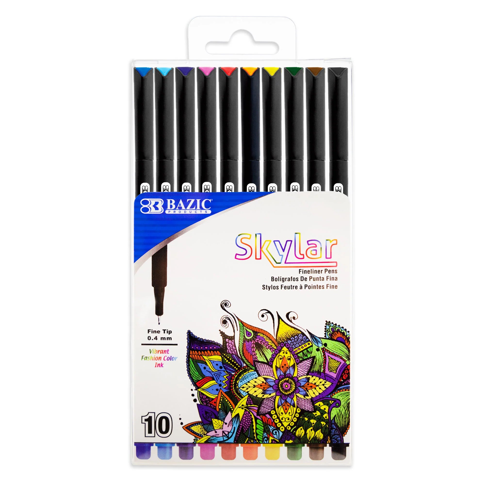 Skylar 0.4 mm Fineliner Pen, 10 Per Pack, 3 Packs