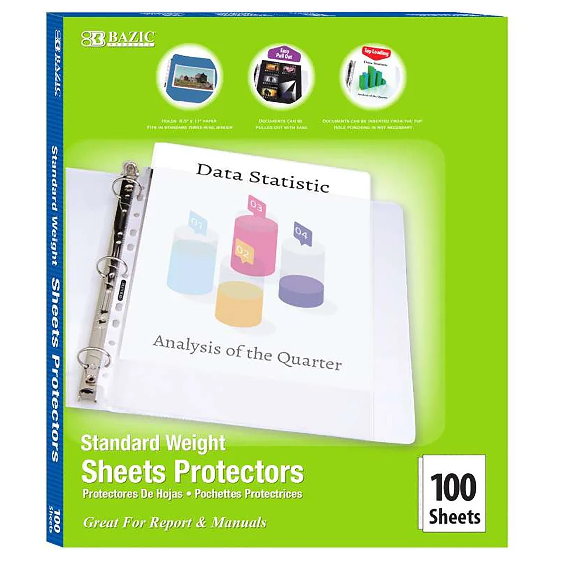 Standard Weight Top Loading Sheet Protectors, 100 Per Box, 2 Boxes