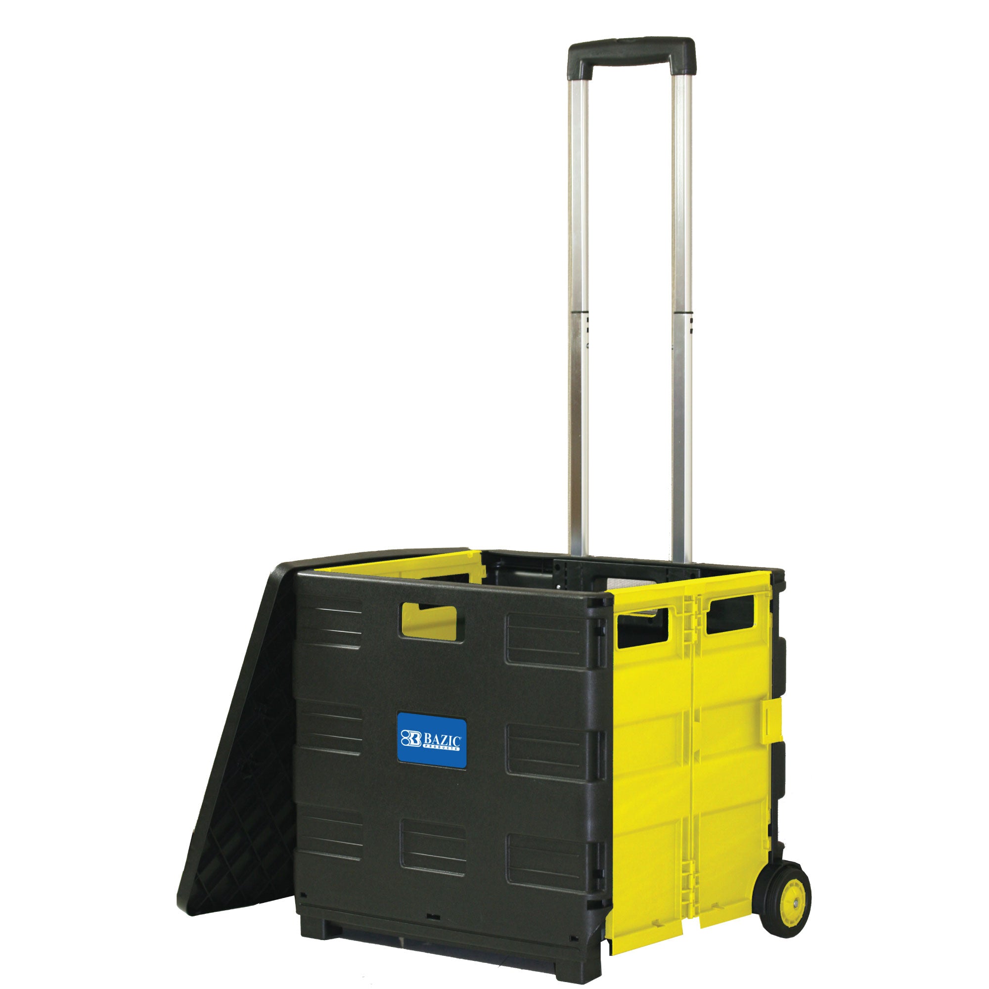 Folding Cart on Wheels w/Lid Cover, 16" x 18" x 15", Yellow