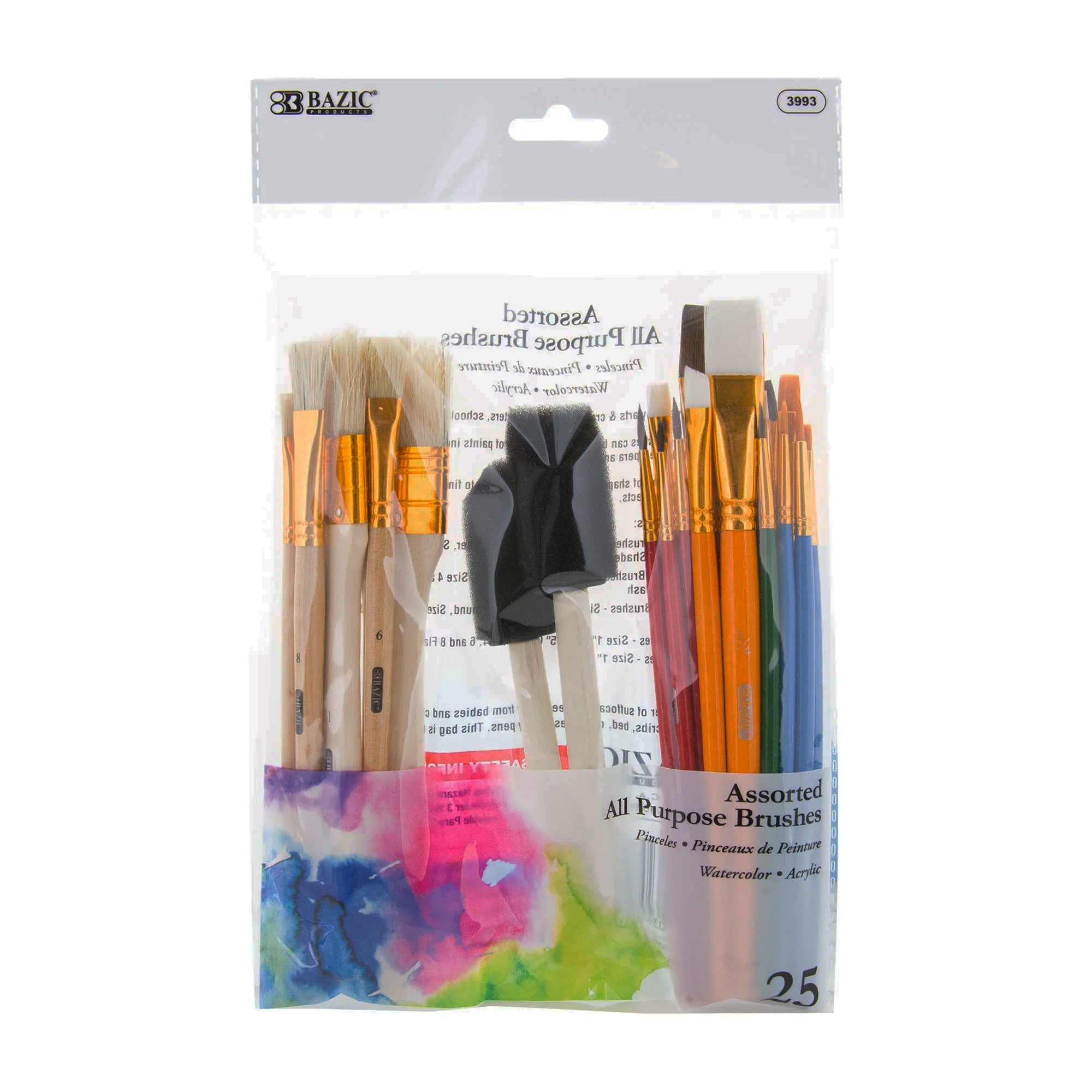 Paint Brush Set, 25 Pieces Per Set, 3 Sets