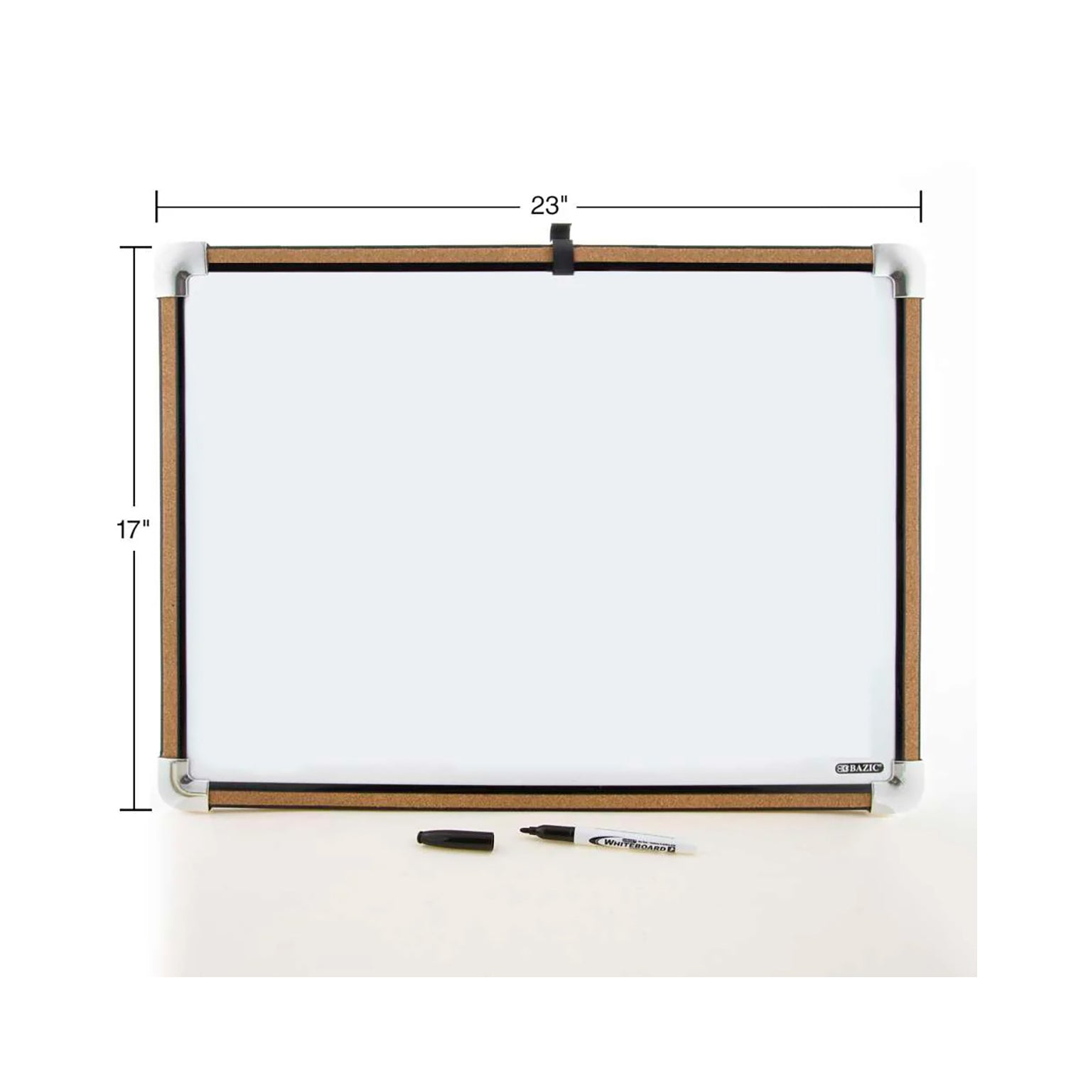 Cork Framed Magnetic Dry Erase Board with Marker & 2 Magnets, 17" x 23"