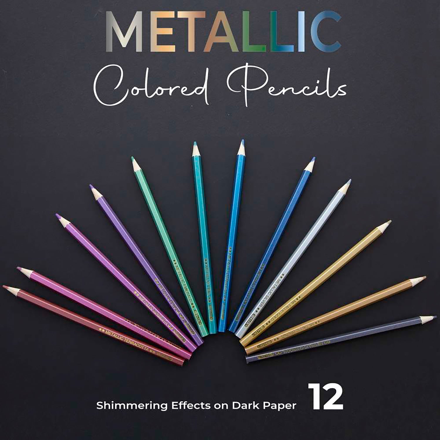 Metallic Colored Pencils, 12 Per Pack, 6 Packs