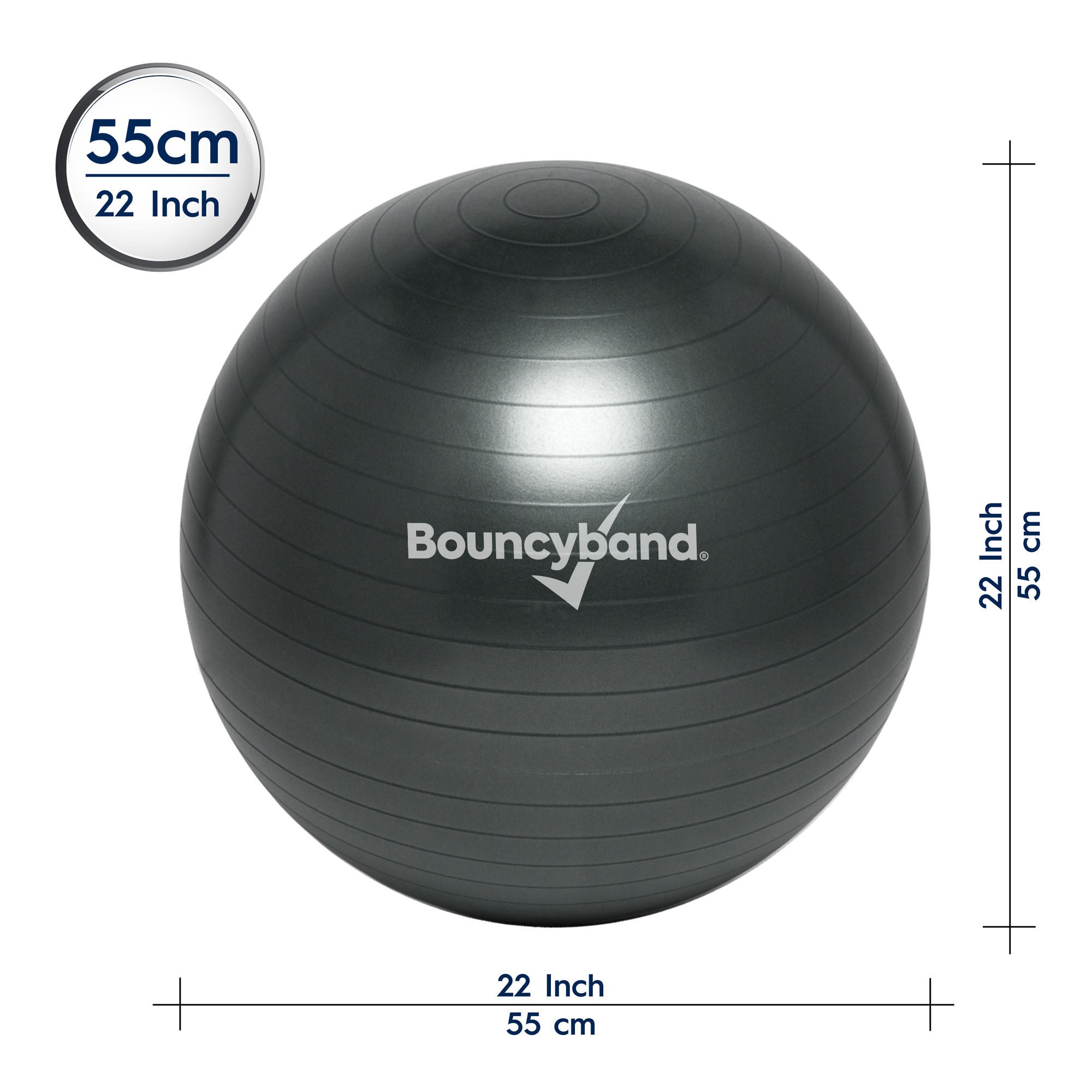 Balance Ball, 55cm, Dark Gray