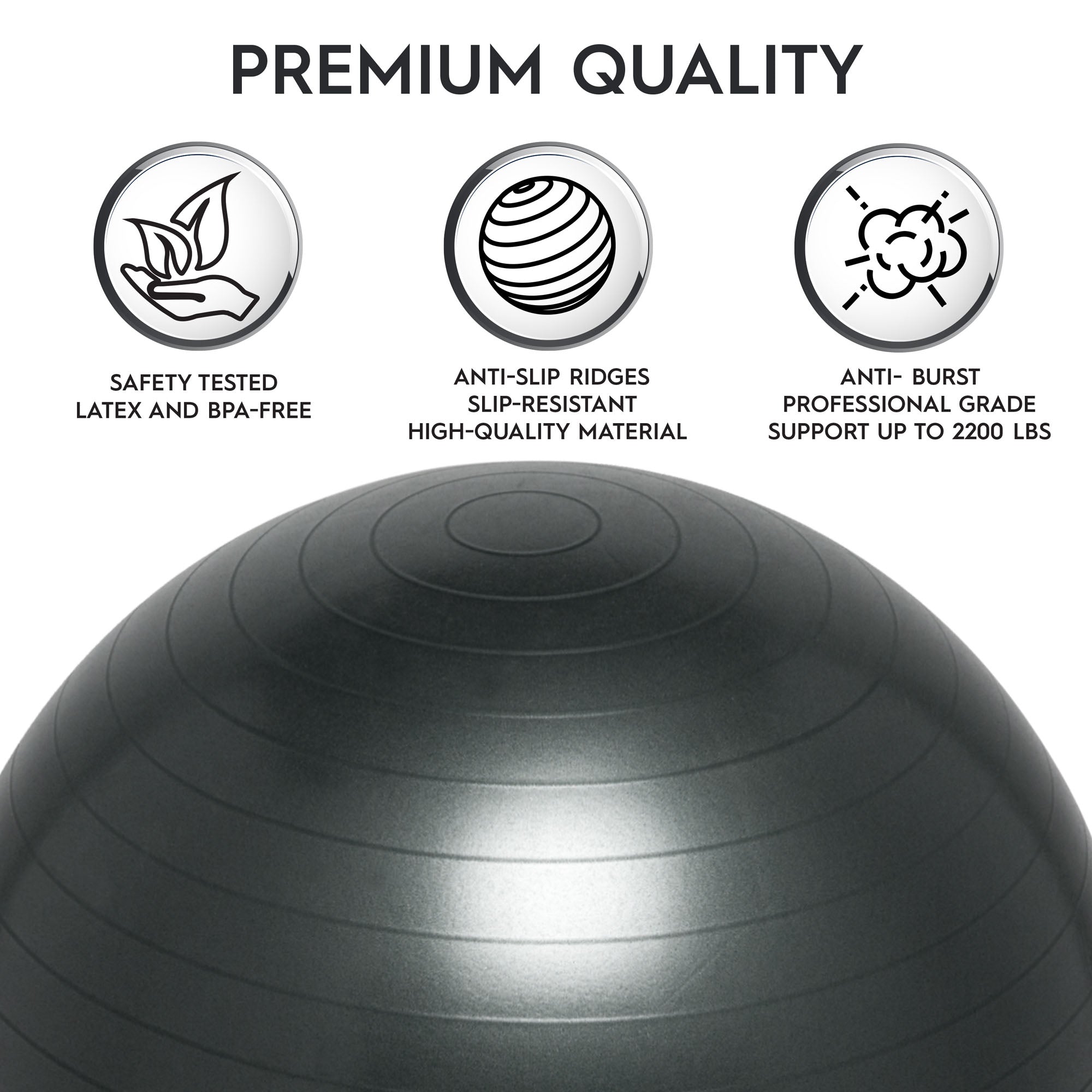 Balance Ball, 55cm, Dark Gray