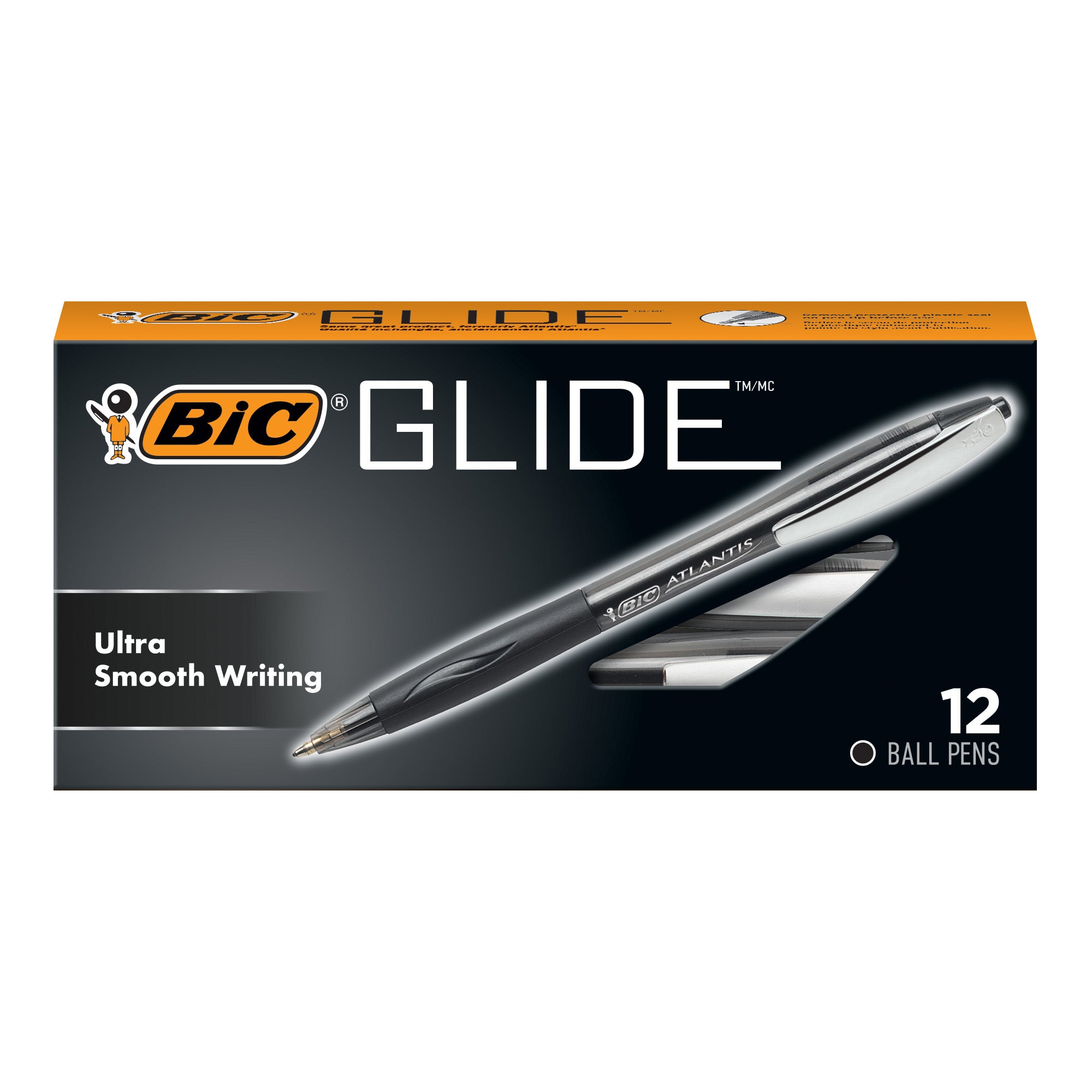 Glide™ Retractable Ball Pen, Medium Point (1.0 mm), Black, 12-Count