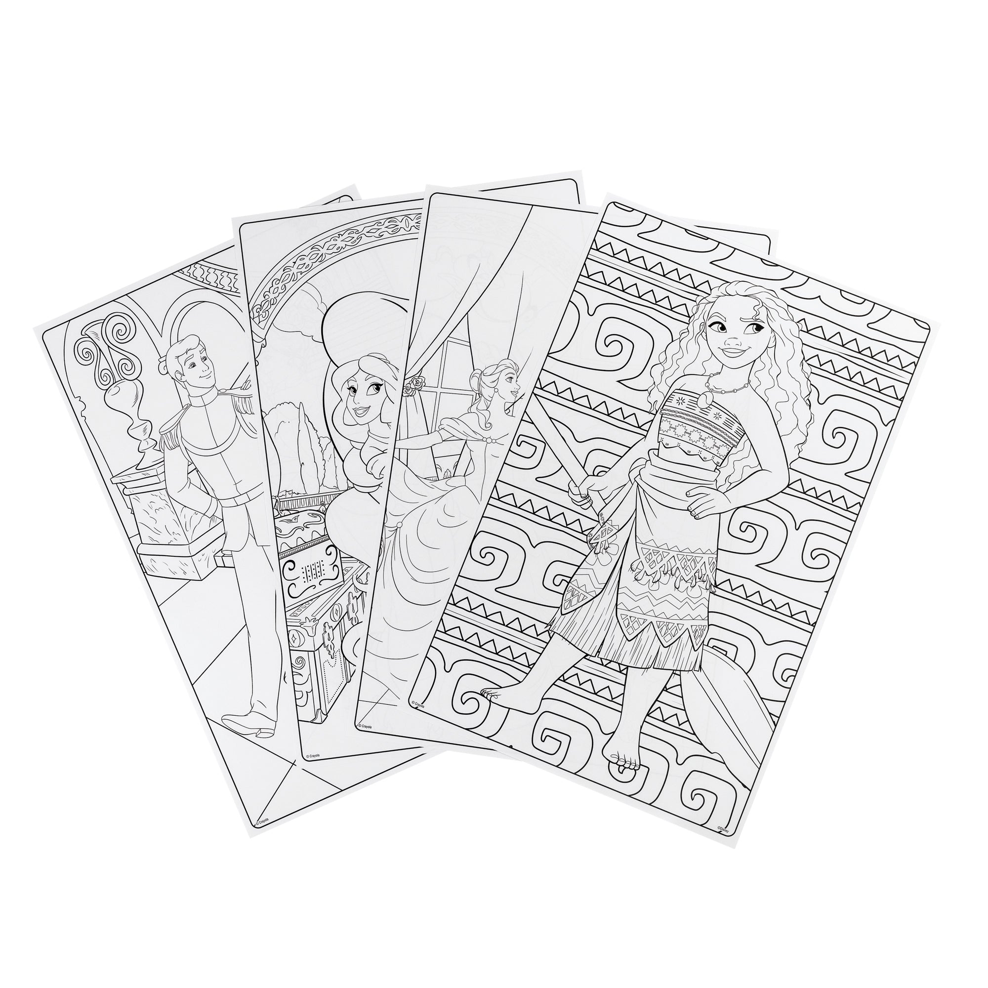 Giant Coloring Pages, 12" x 18", Princess, 18 Per Set, 4 Sets