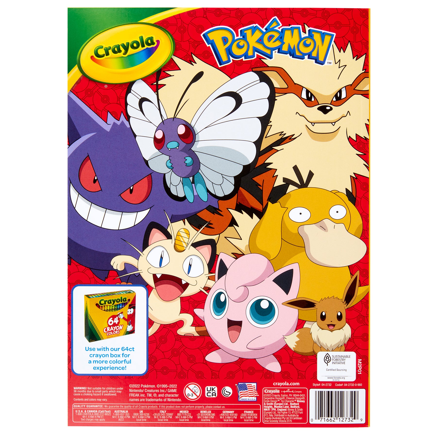 Coloring Book, Pokemon, 96 Pages, Pack of 8