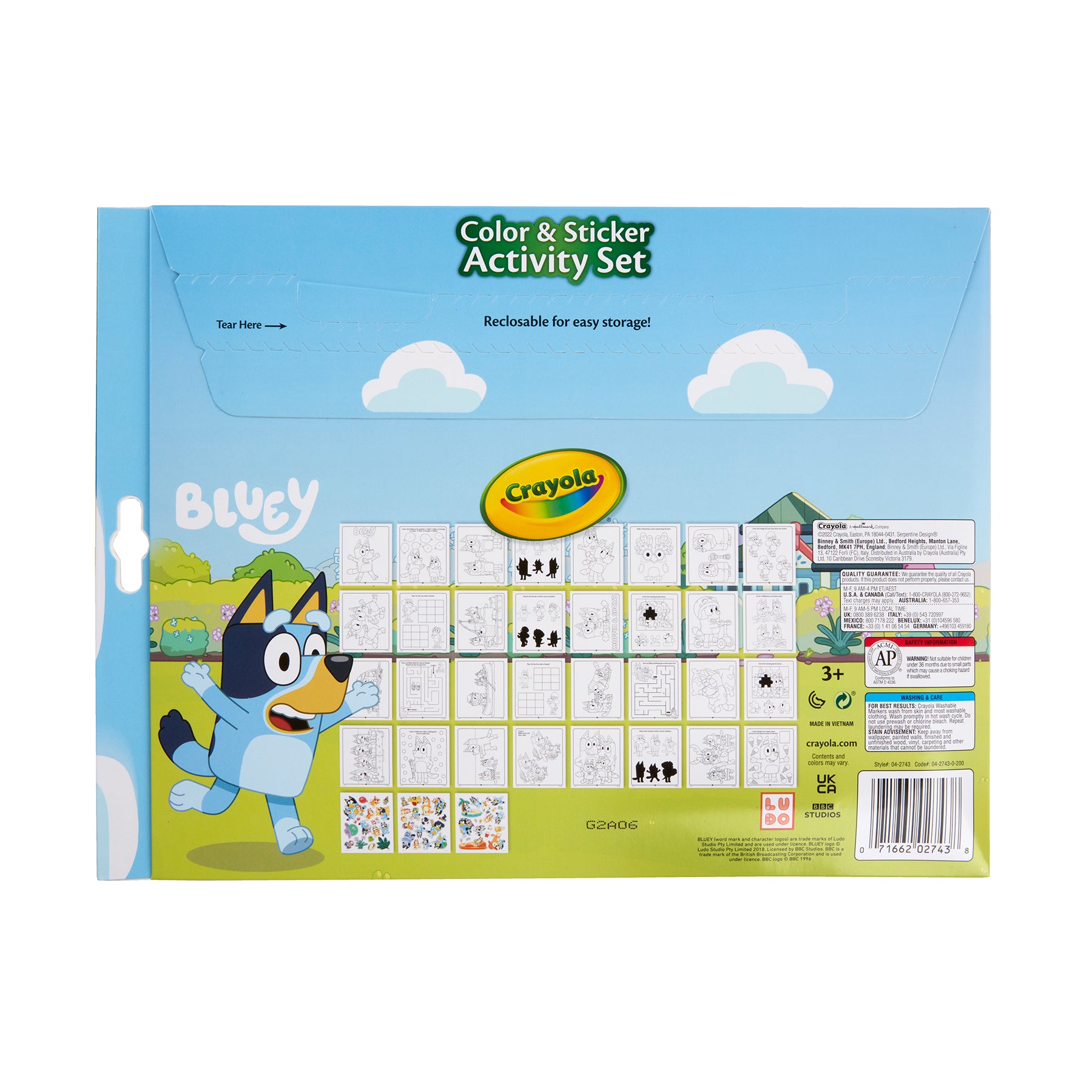 Color & Sticker Activity Set, Bluey, 3 Sets