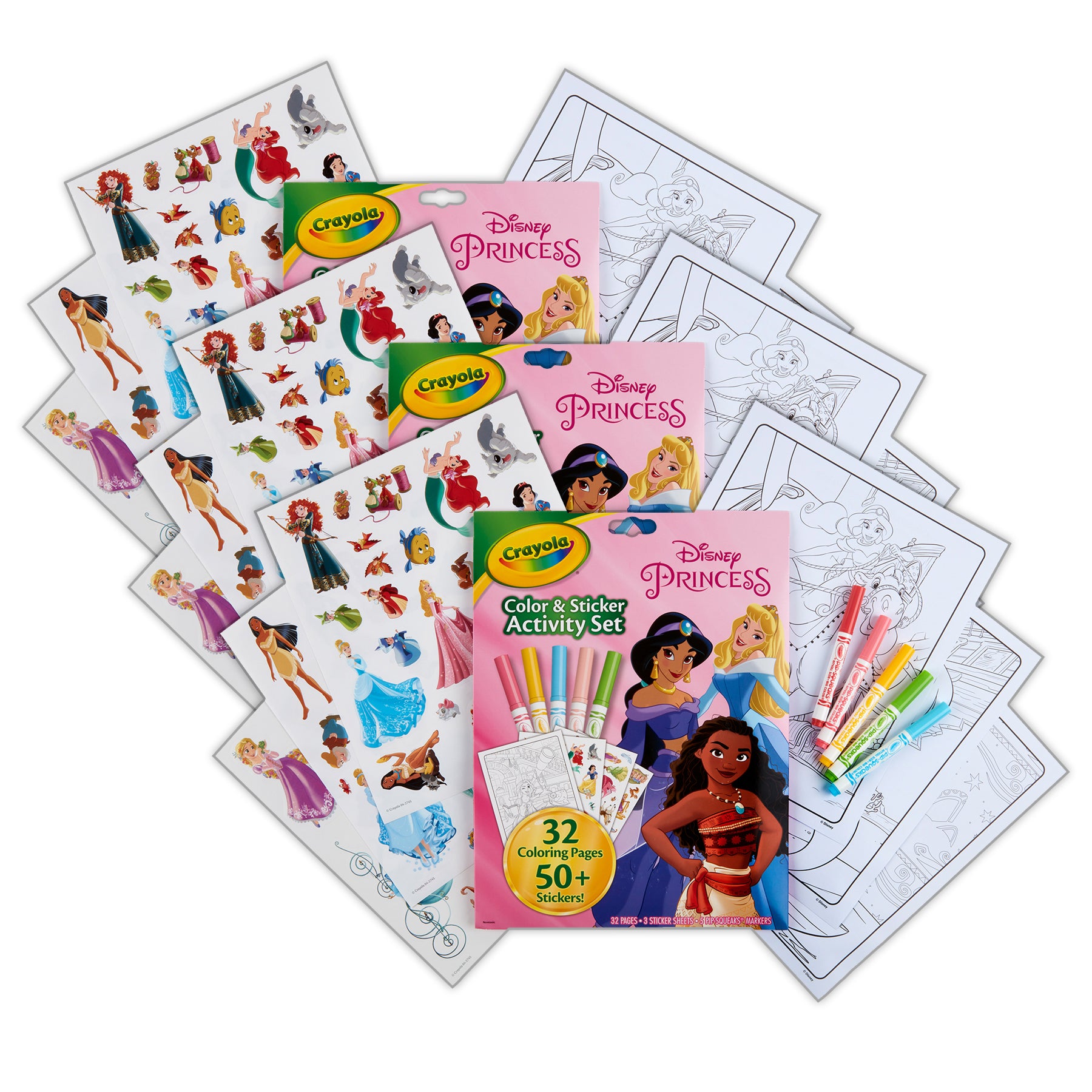 Color & Sticker Activity Set, Princess, 3 Sets