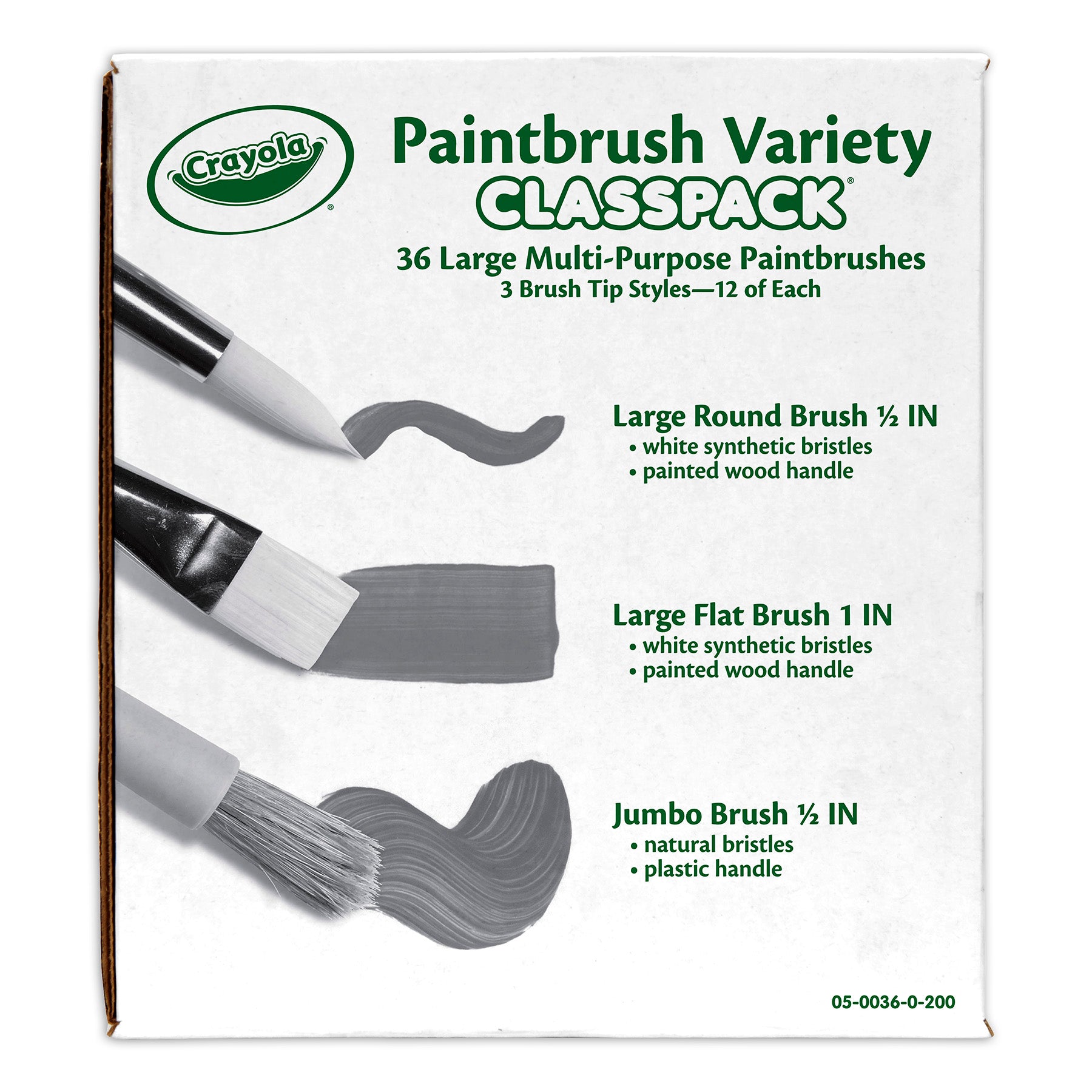 Large Variety Paint Brushes Classpack®, 36 Brushes