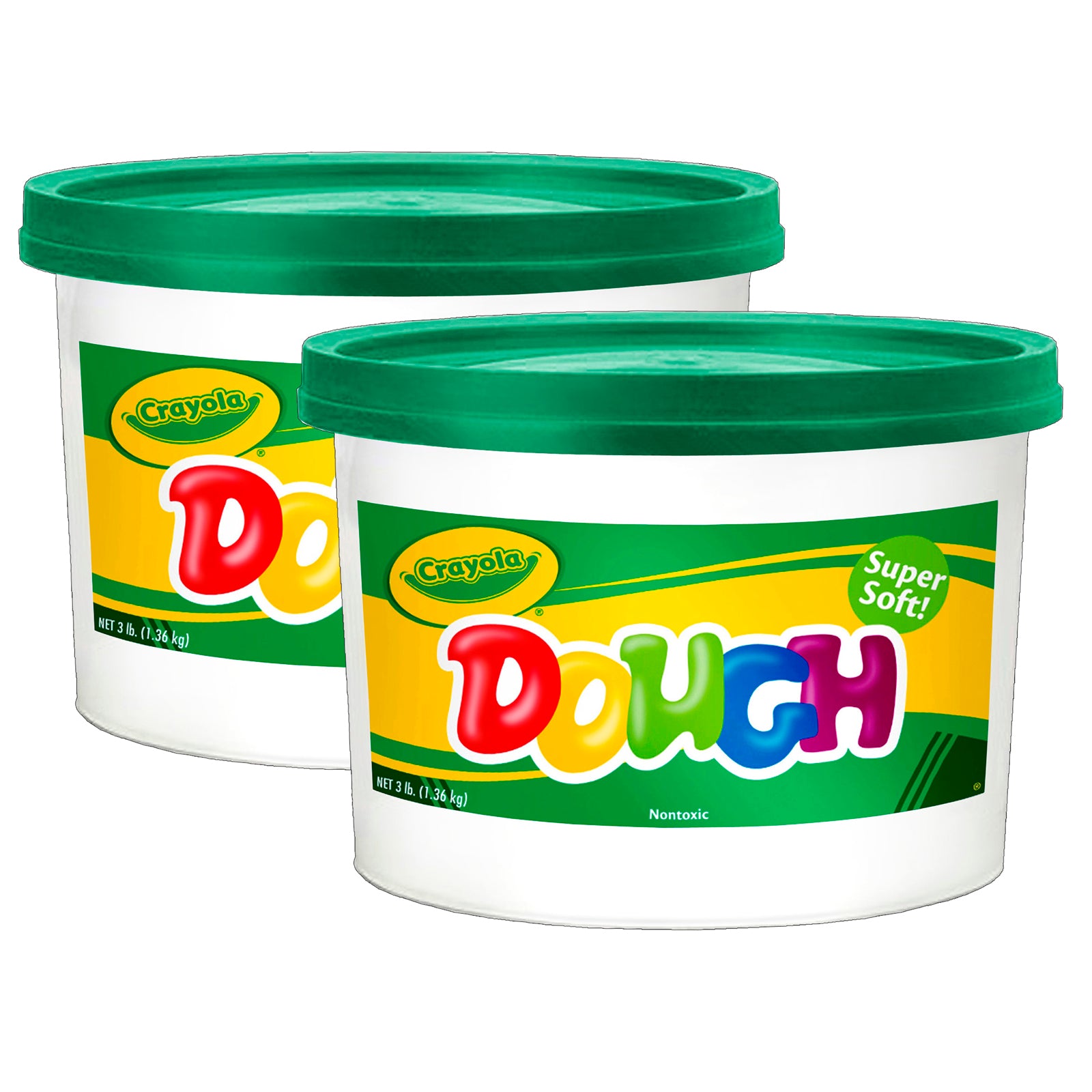 Super Soft Modeling Dough, Green, 3 lbs. Bucket, Pack of 2