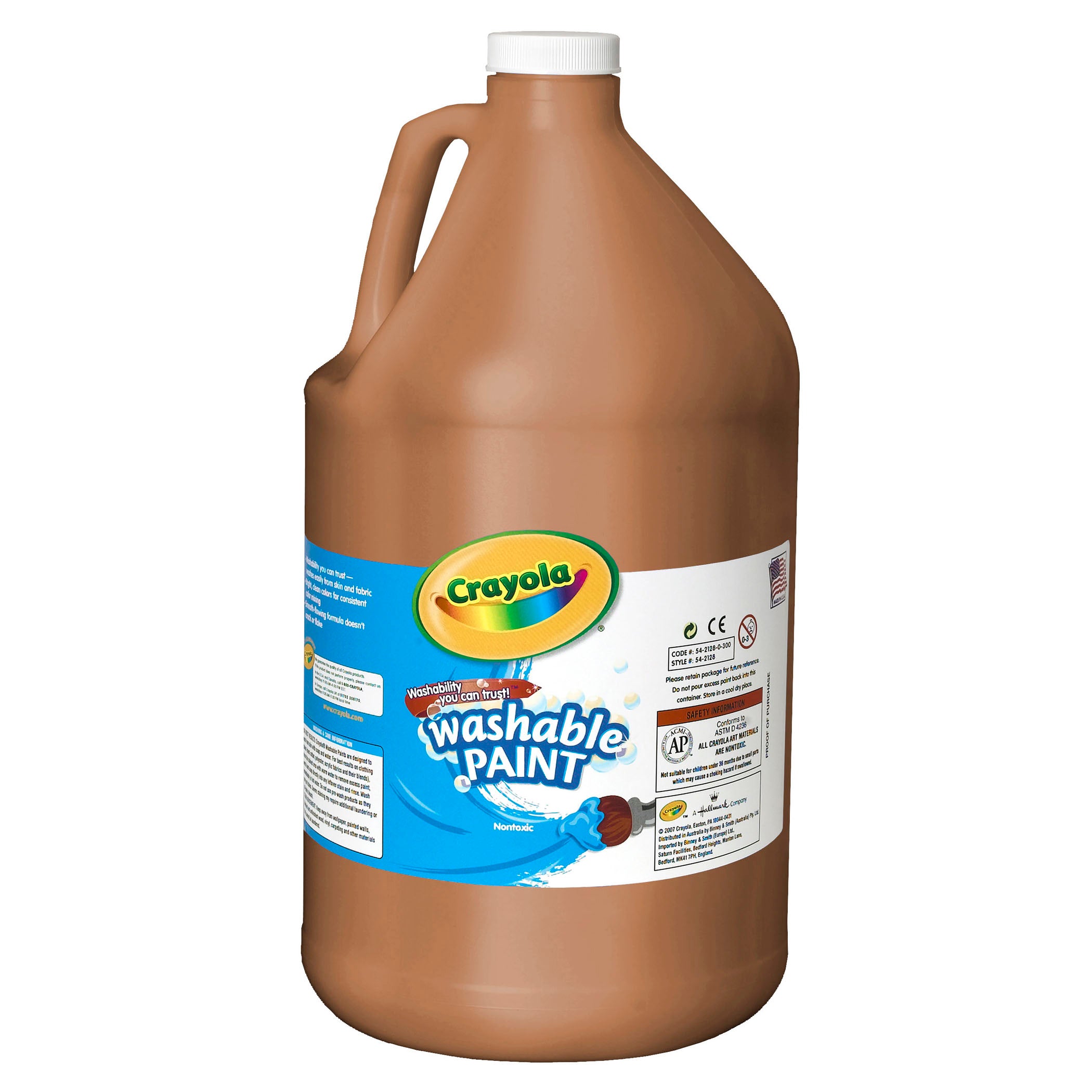 Washable Paint, Brown, Gallon