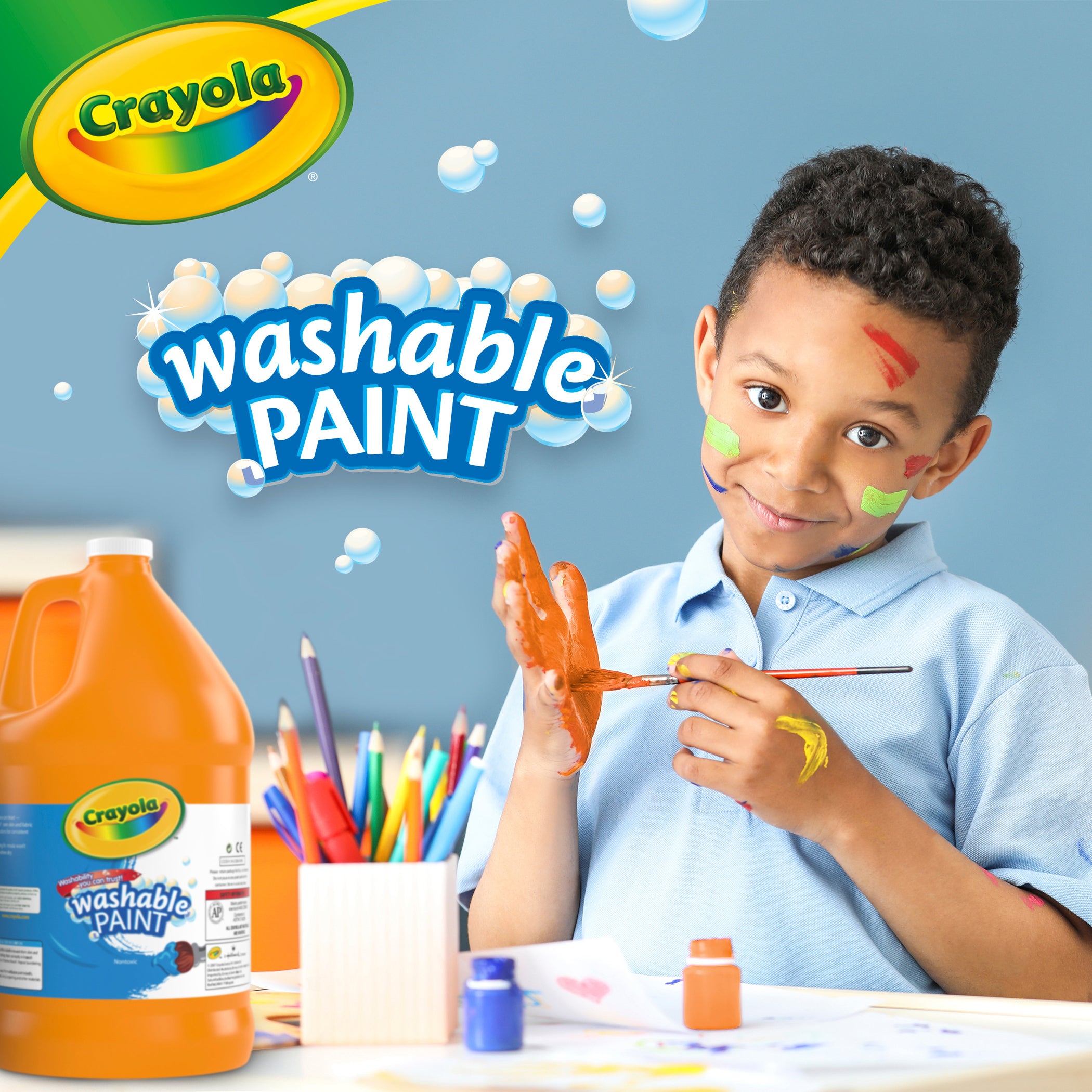 Washable Paint, Orange, Gallon