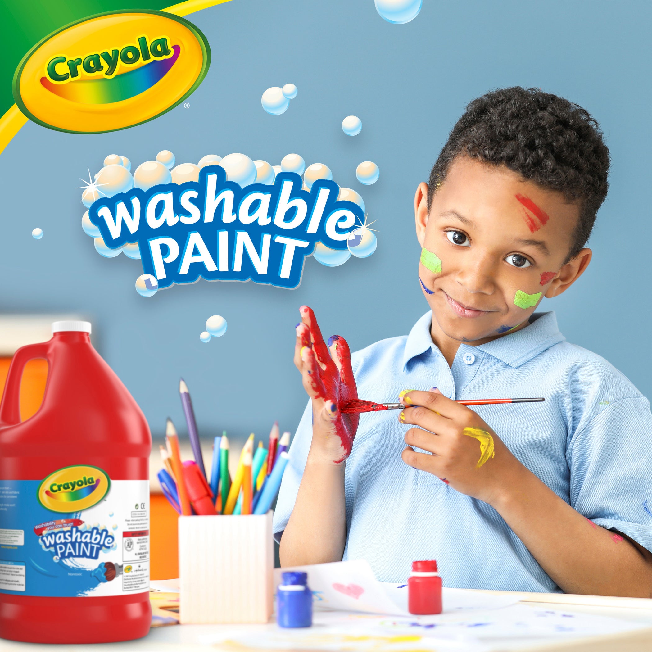 Washable Paint, Red, Gallon