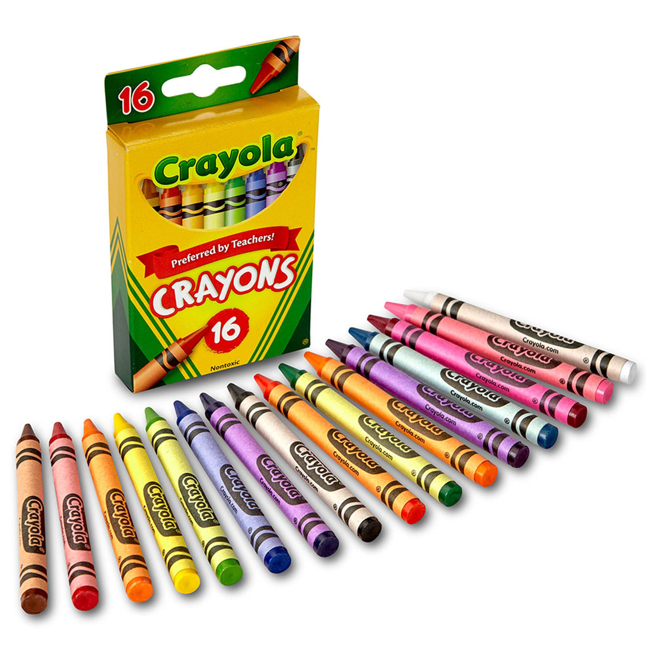 Crayons, Regular Size, 16 Per Box, 8 Boxes