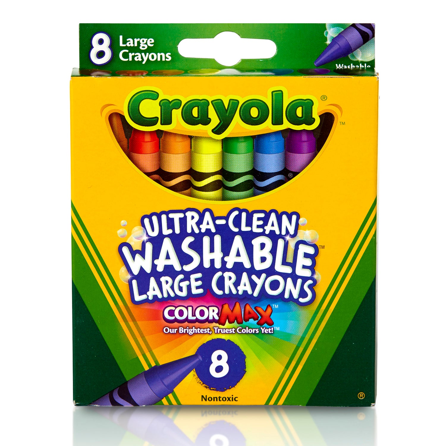 Ultra-Clean Washable Crayons, Large Size, 8 Per Box, 6 Boxes