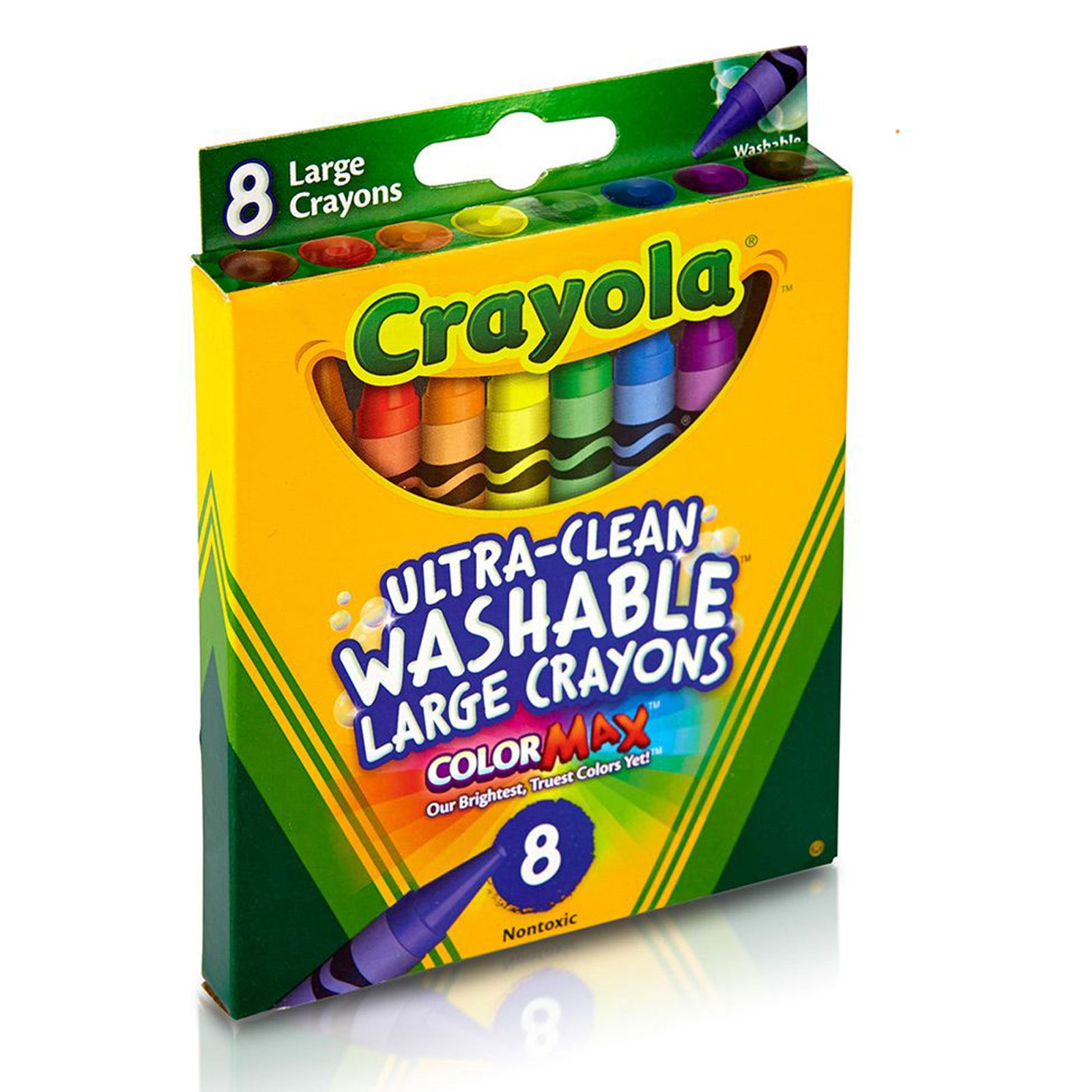 Ultra-Clean Washable Crayons, Large Size, 8 Per Box, 6 Boxes