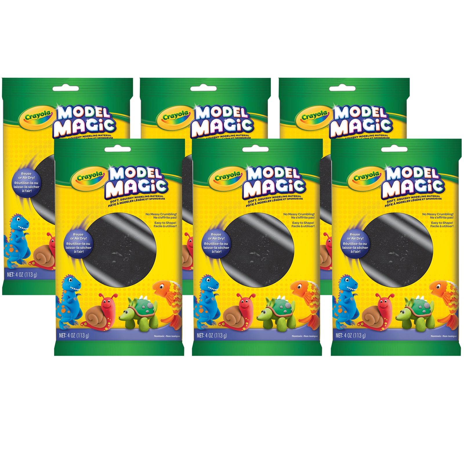 Model Magic® Modeling Compound, Black, 4 oz Packs, 6 Packs