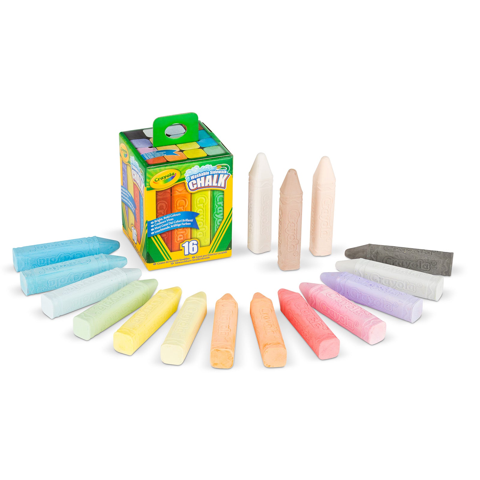 Washable Sidewalk Chalk, 16 Per Pack, 6 Packs