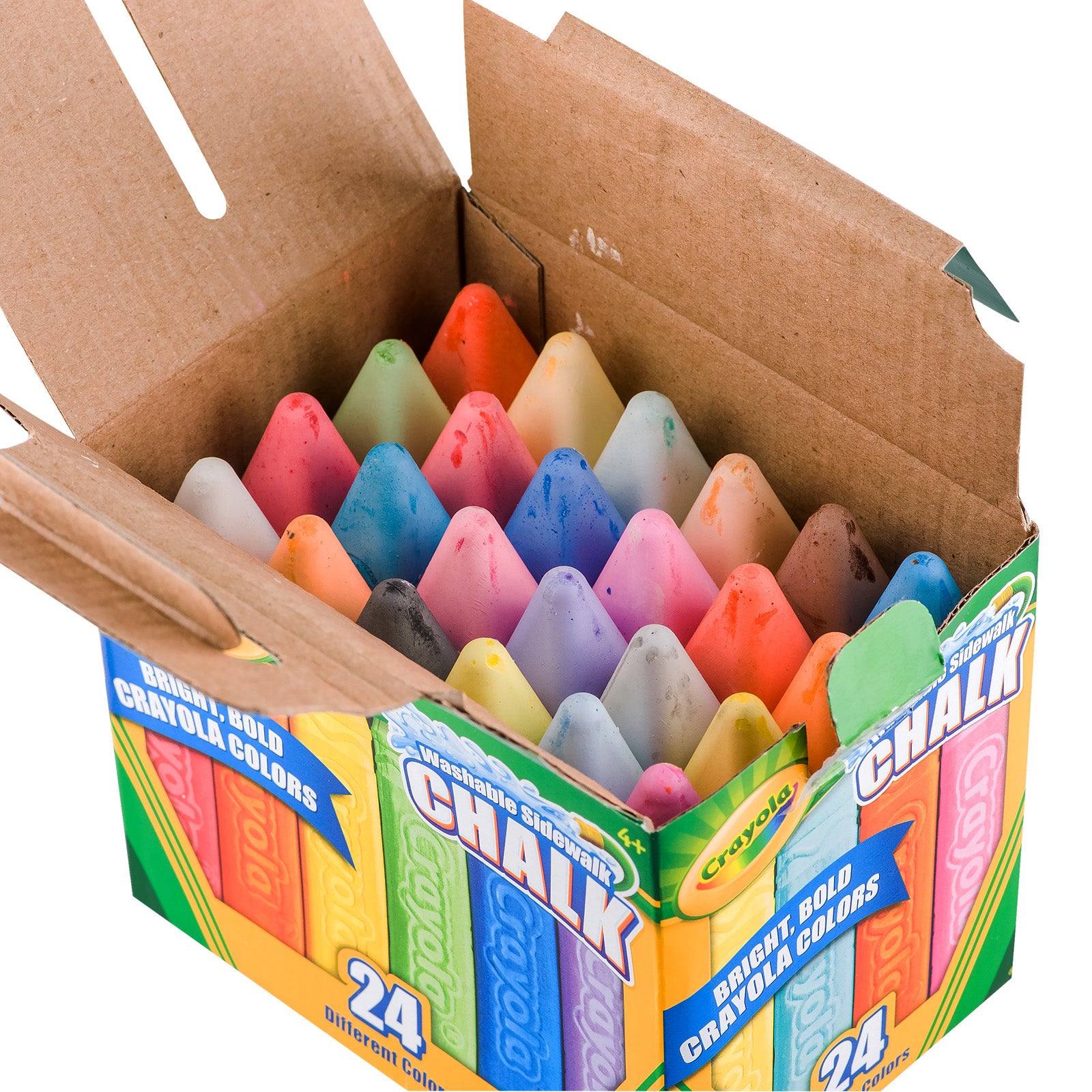 Washable Sidewalk Chalk, 24 Per Box, 4 Boxes