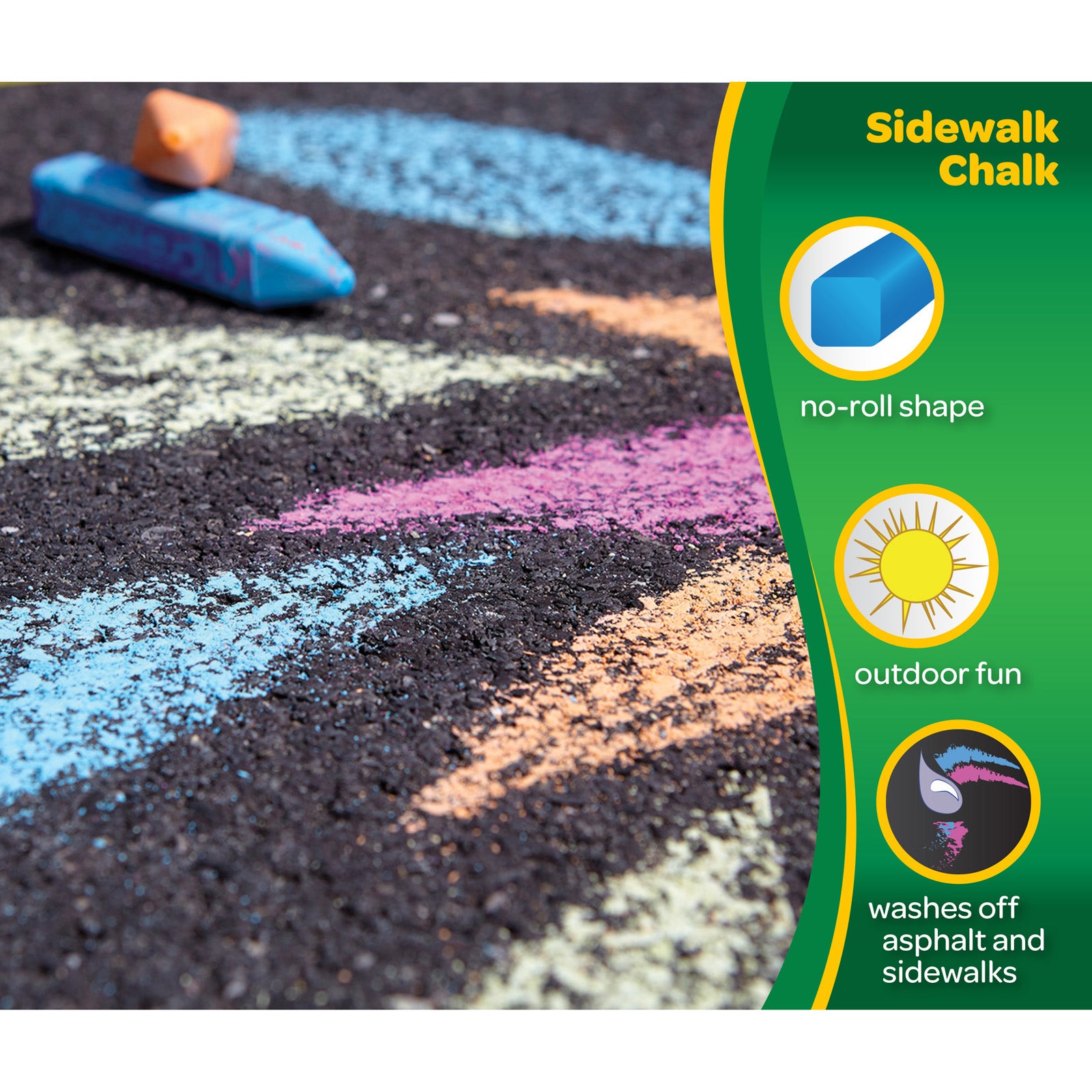 Washable Sidewalk Chalk, 48 Per Box, 4 Boxes