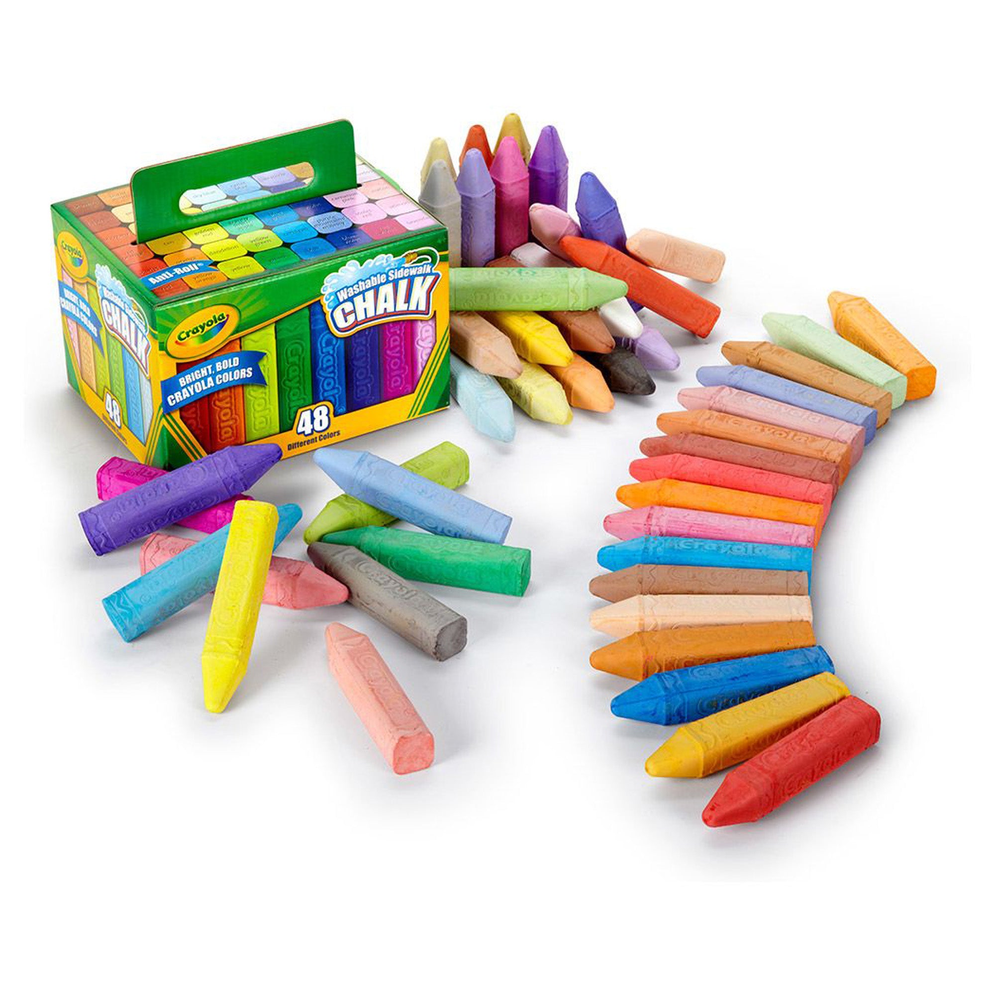 Washable Sidewalk Chalk, 48 Per Box, 4 Boxes