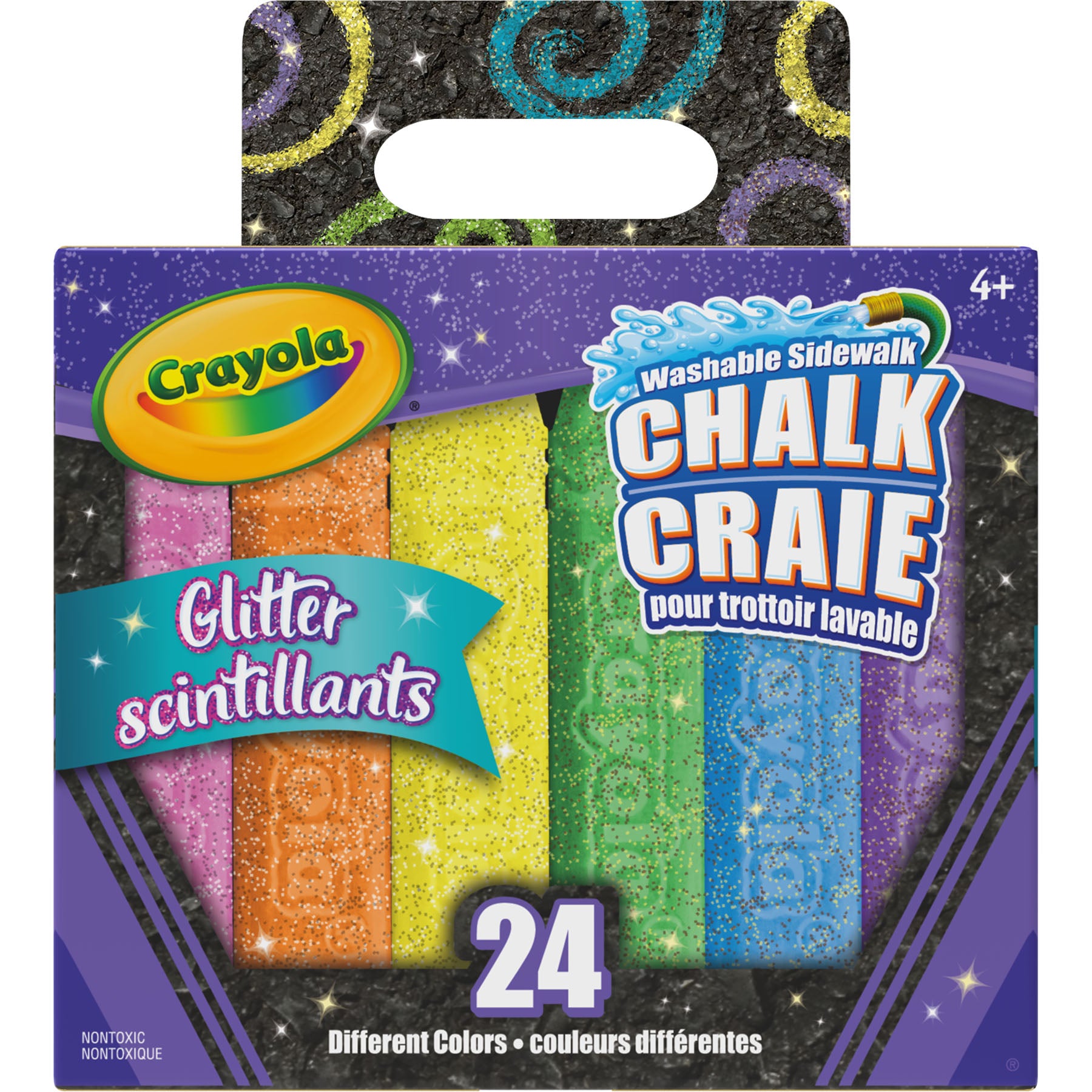 Glitter Chalk, 24 Per Pack, 3 Packs