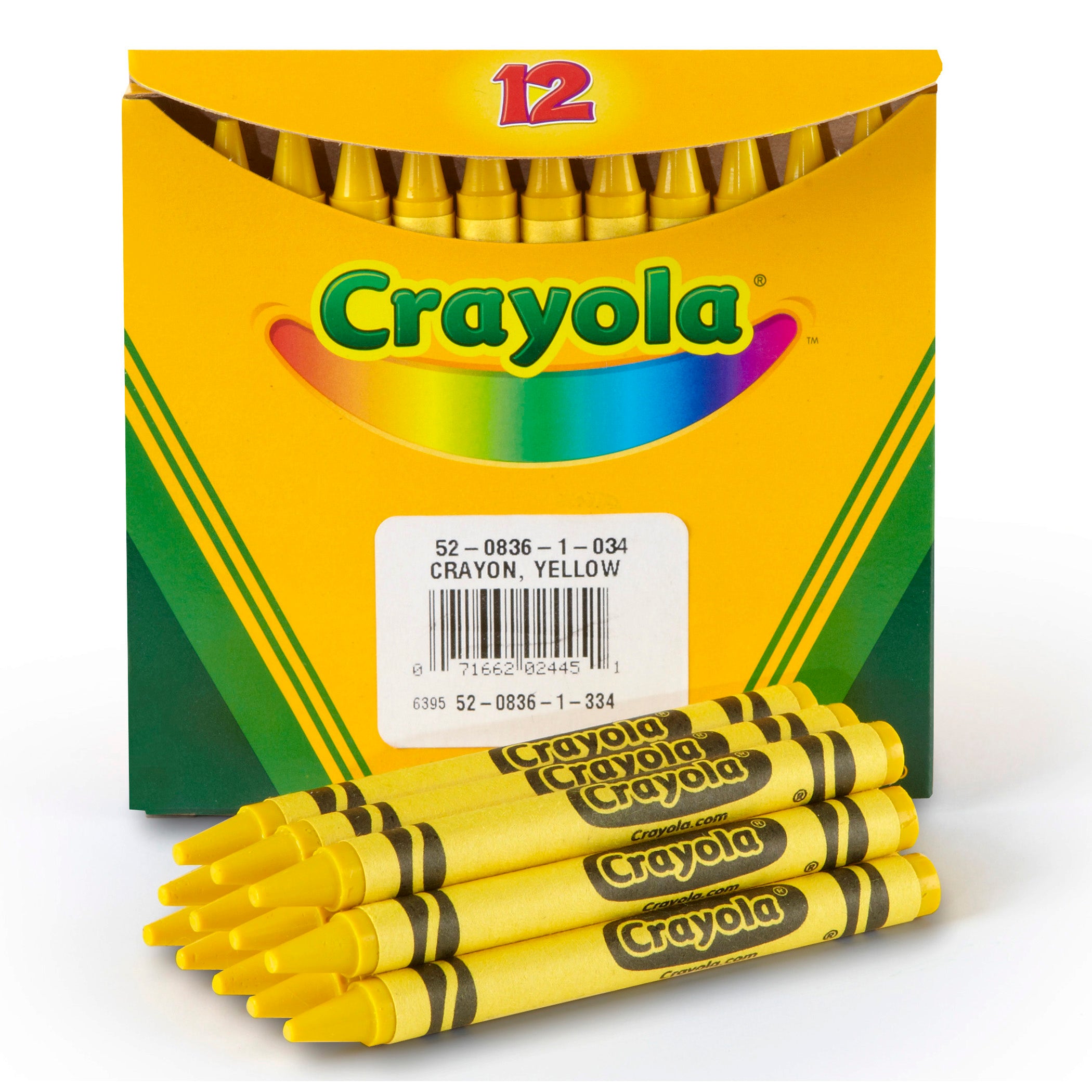 Bulk Crayons, Yellow, Regular Size, 12 Per Box, 12 Boxes