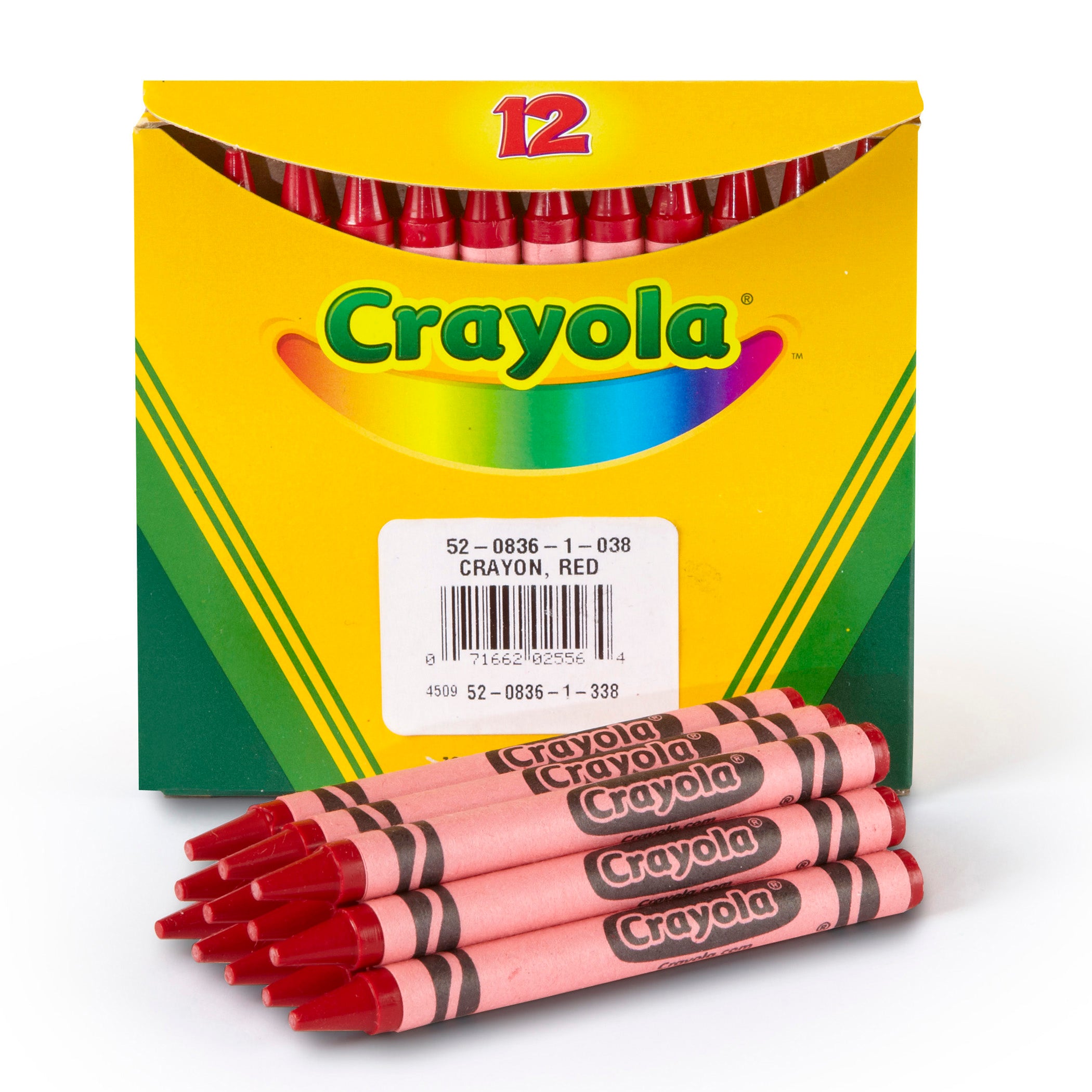 Bulk Crayons, Red, Regular Size, 12 Per Box, 12 Boxes