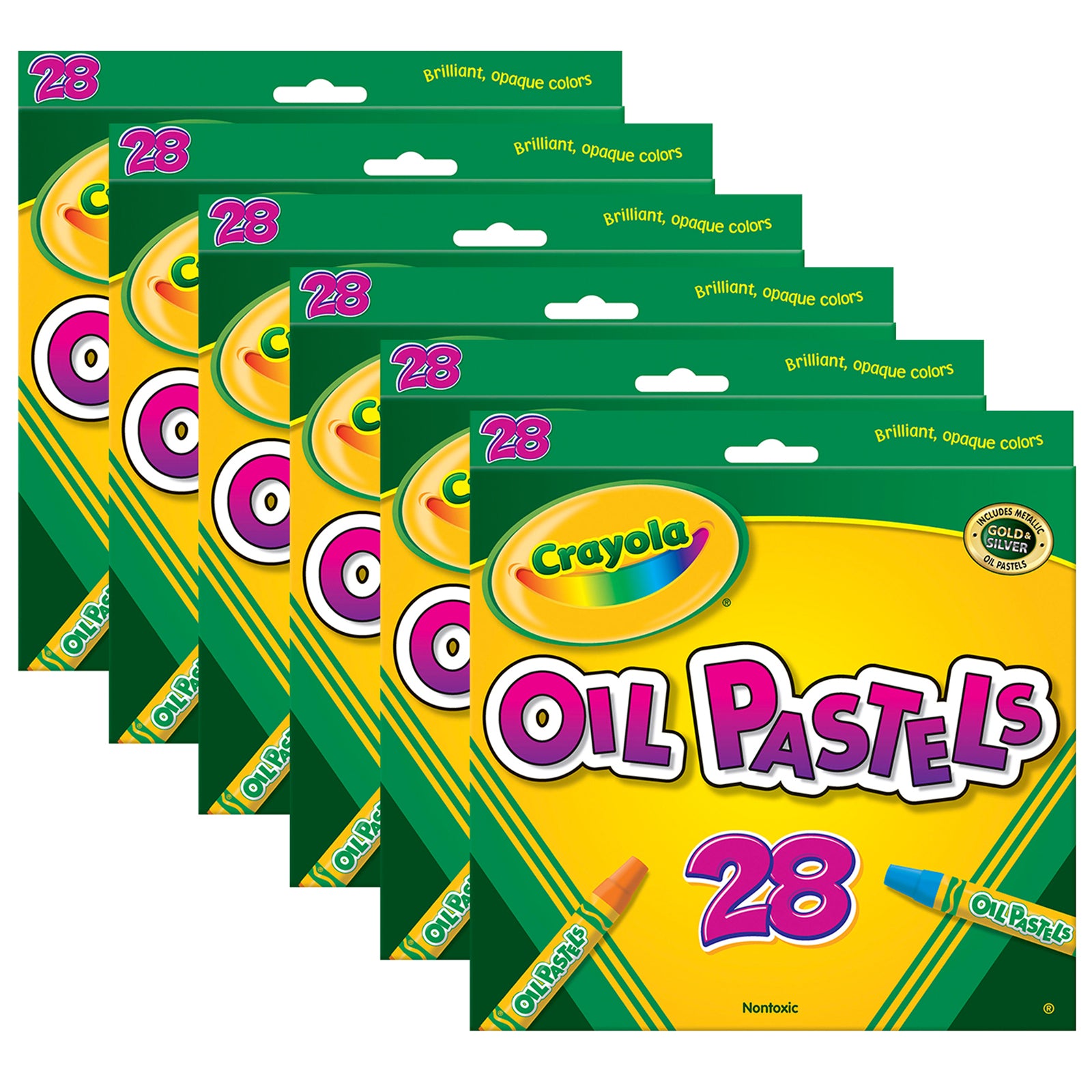 Oil Pastels, 28 Per Box, 6 Boxes