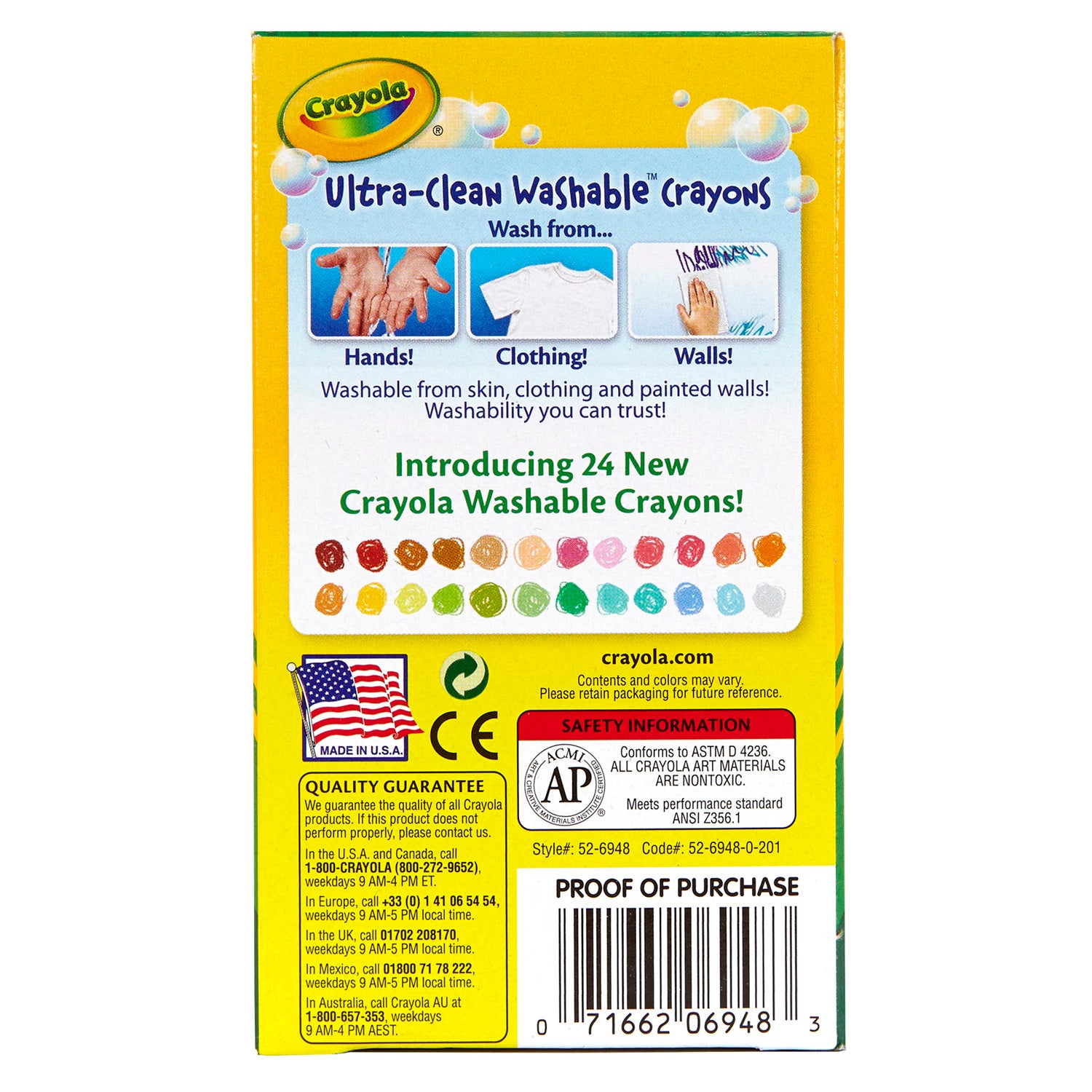 Ultra-Clean Washable Crayons, Regular Size, 48 Per Pack, 3 Packs