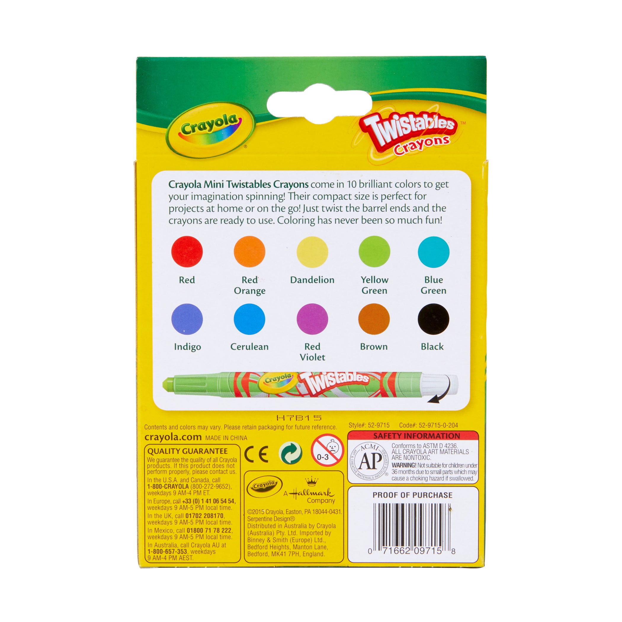 Mini Twistables Crayons, 10 Per Pack, 12 Packs