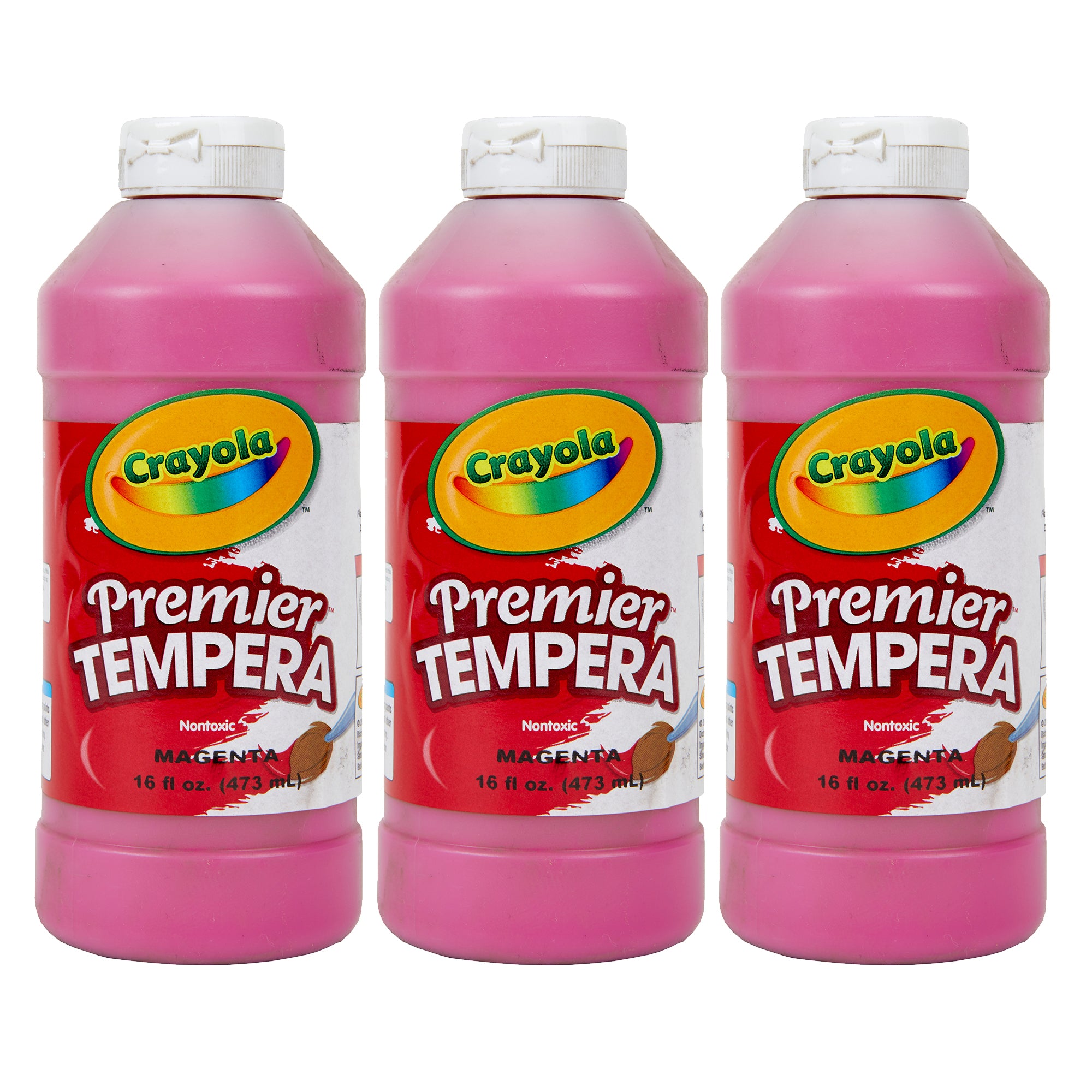 Premier Tempera Paint, 16 oz, Magenta, Pack of 3