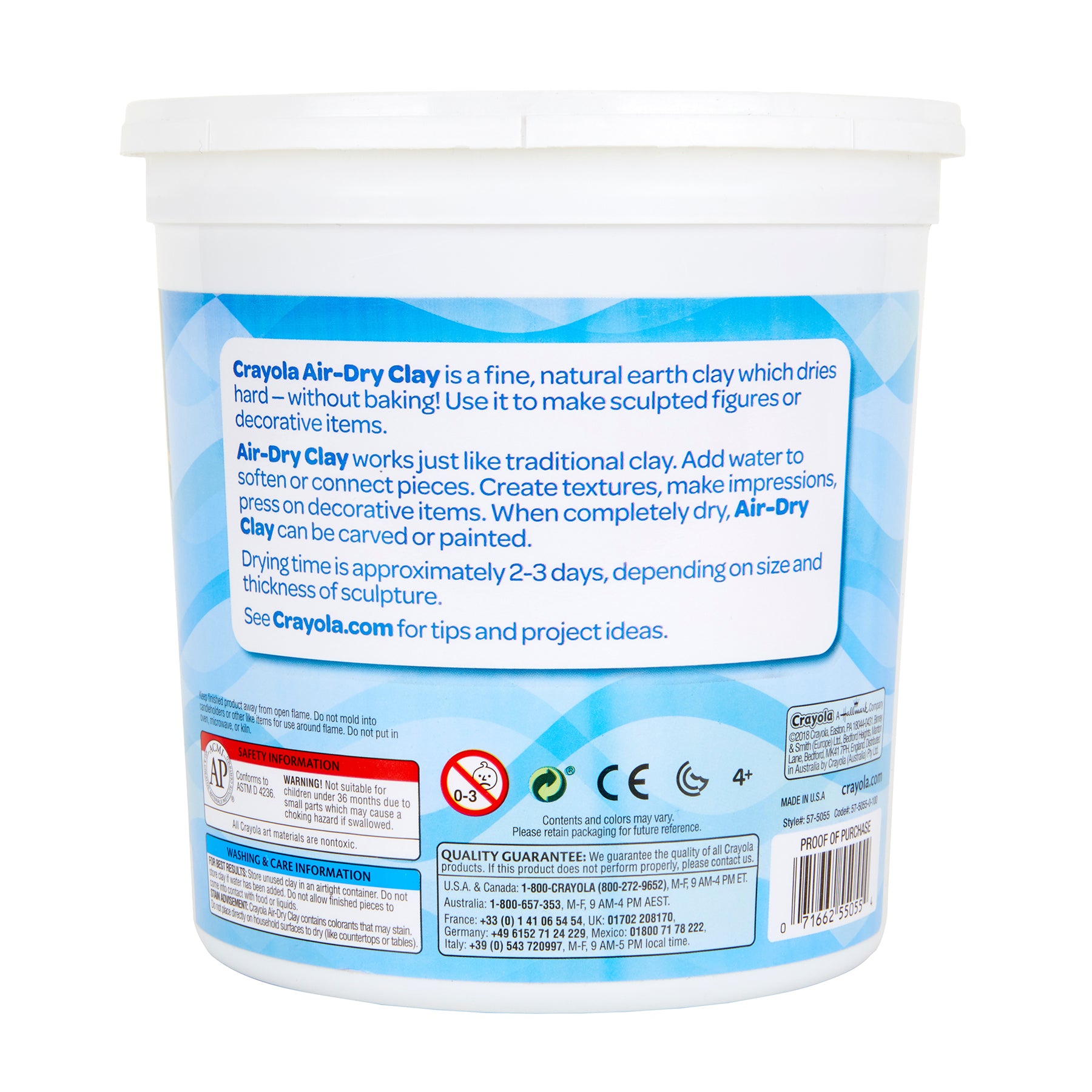 Air-Dry Clay, White, 5 lb Tub, Pack of 2