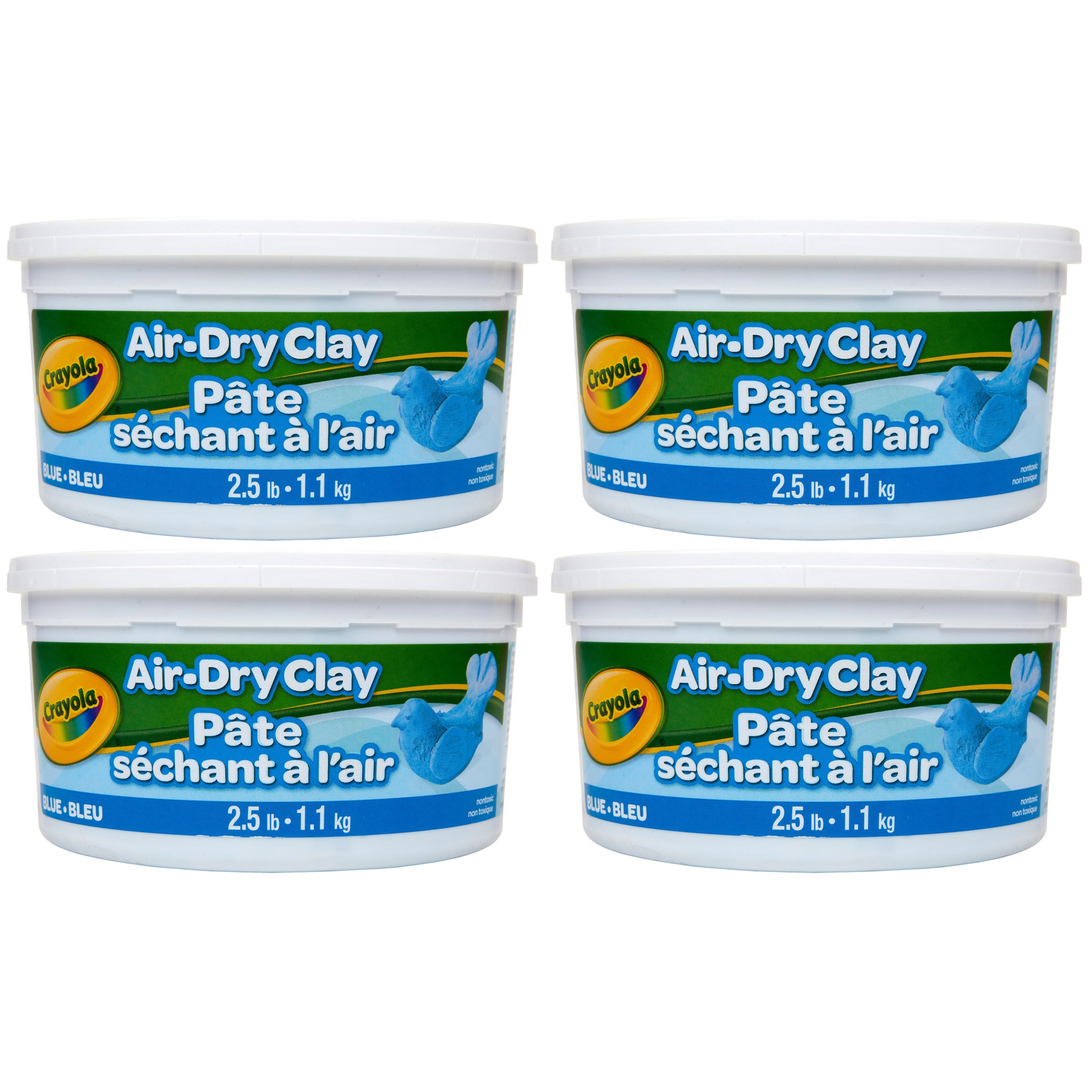 Air Dry Clay, 2.5lb Tub, Blue, Pack of 4