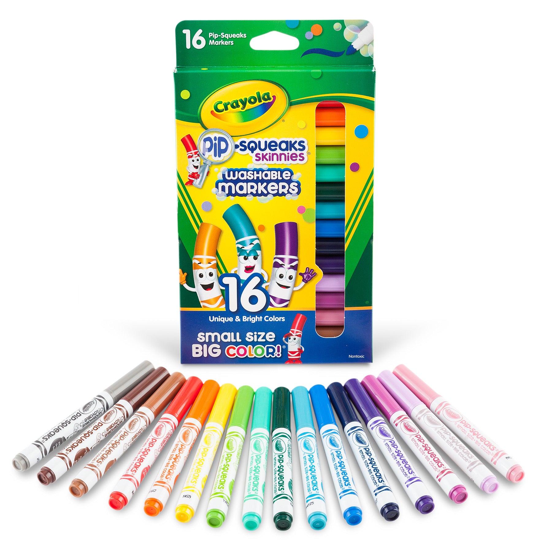 Pip-Squeaks™ Skinnies™ Markers, Fine Tip, 16 Per Box, 3 Boxes